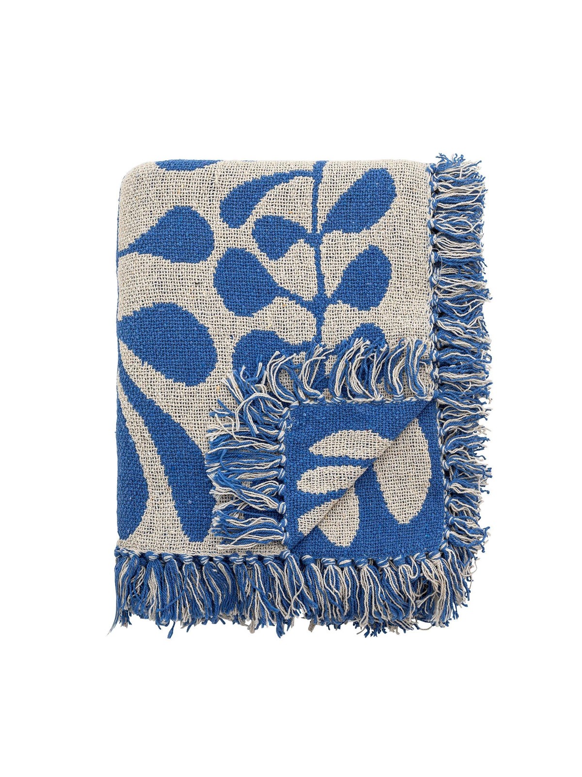 Bloomingville - Nevine Plaid - Blue - 160x130 cm, Boligindretning