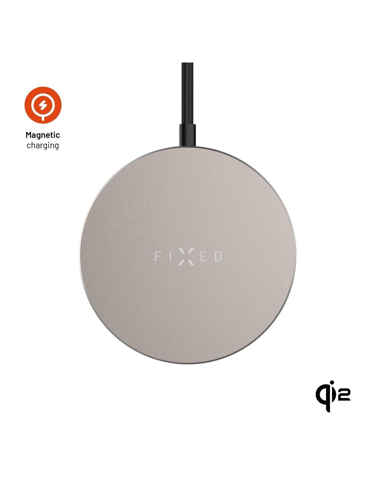 FIXED MagPad Slim Qi2 15W Wireless Charger Titan, Mobil Oplader