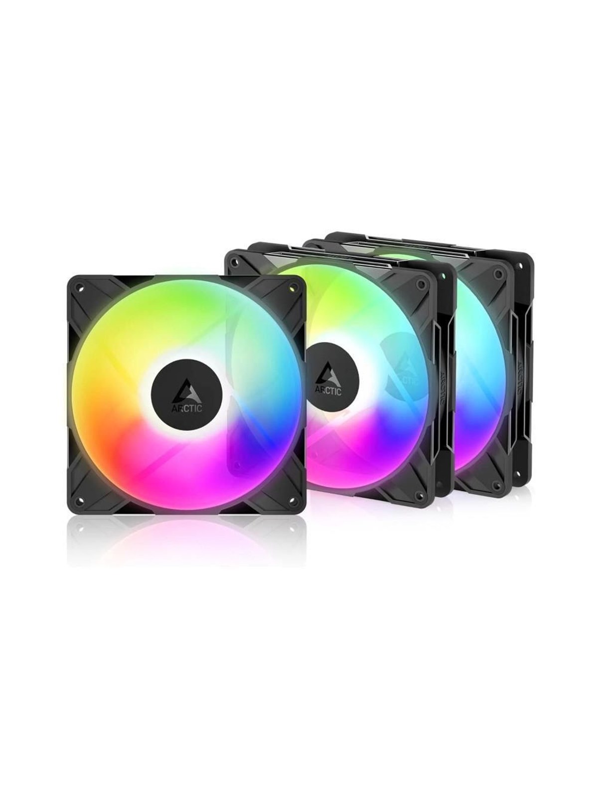 Arctic P14 Pro Reverse A-RGB (3-pack) - Kabinet køler - 140mm - Sort med RGB LED lys