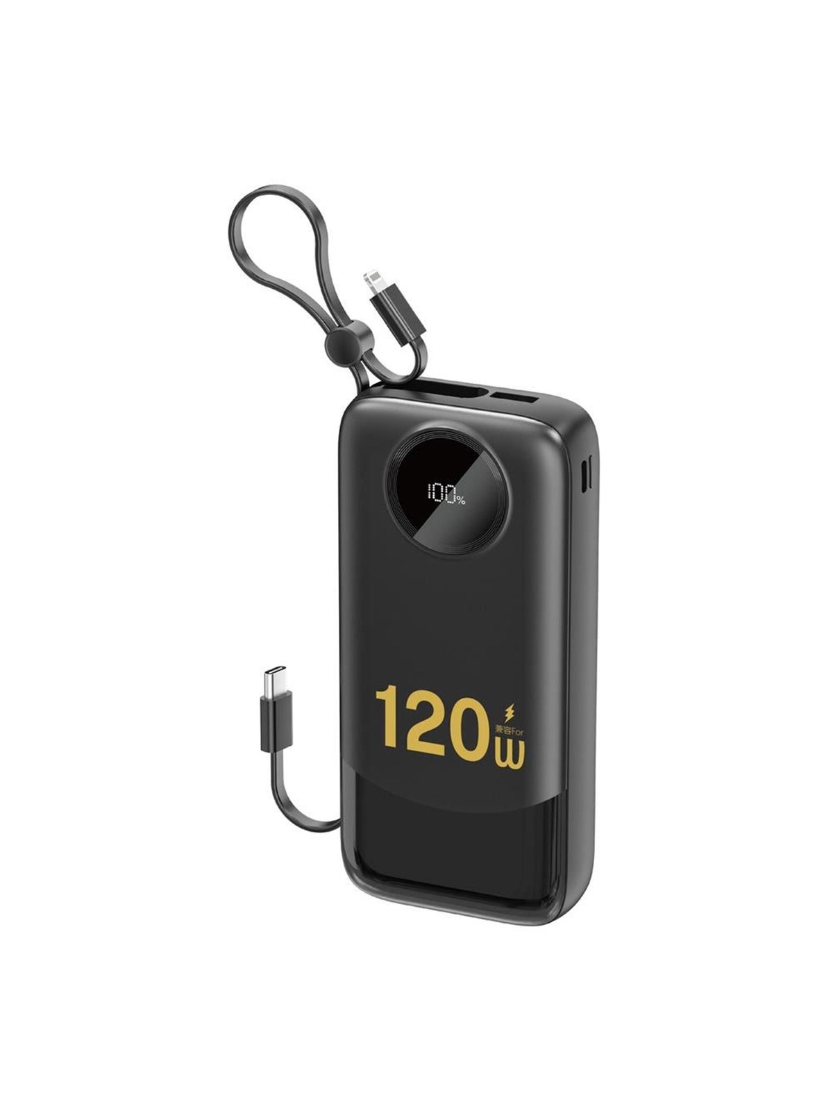 Dudao K13Pro Powerbank med indbygget kabel Powerbank - Sort - 20000 mAh
