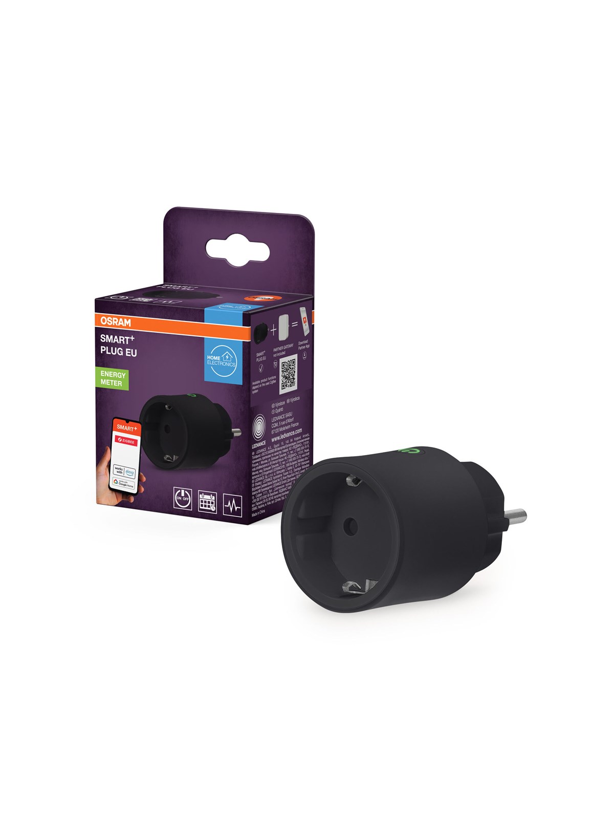 Osram SMART+ Plug med energimåler Zigbee, sort, Smart Home