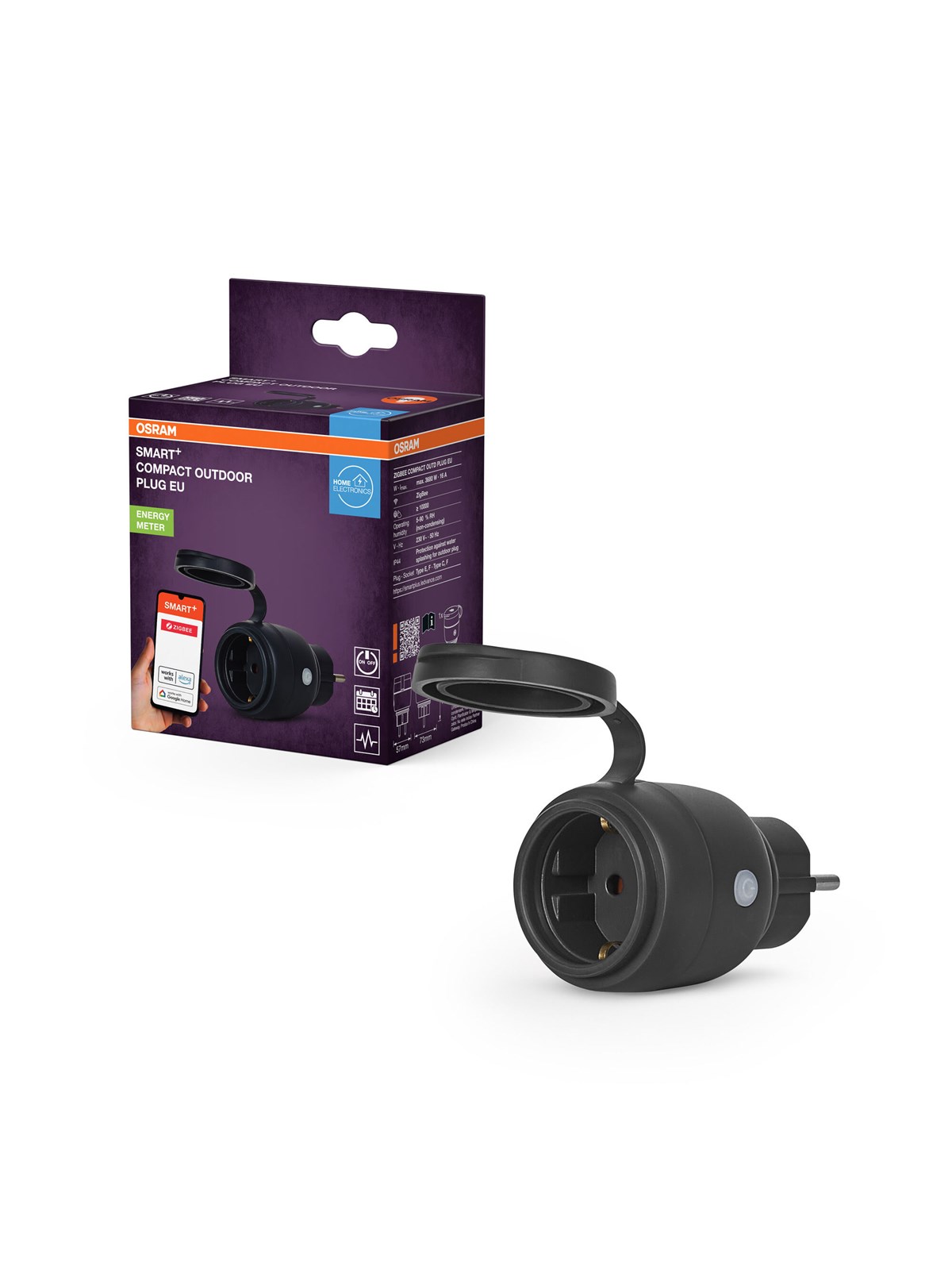 Osram SMART+ Outdoor Plug Compact 16A med energimåler Zigbee, Smart Home