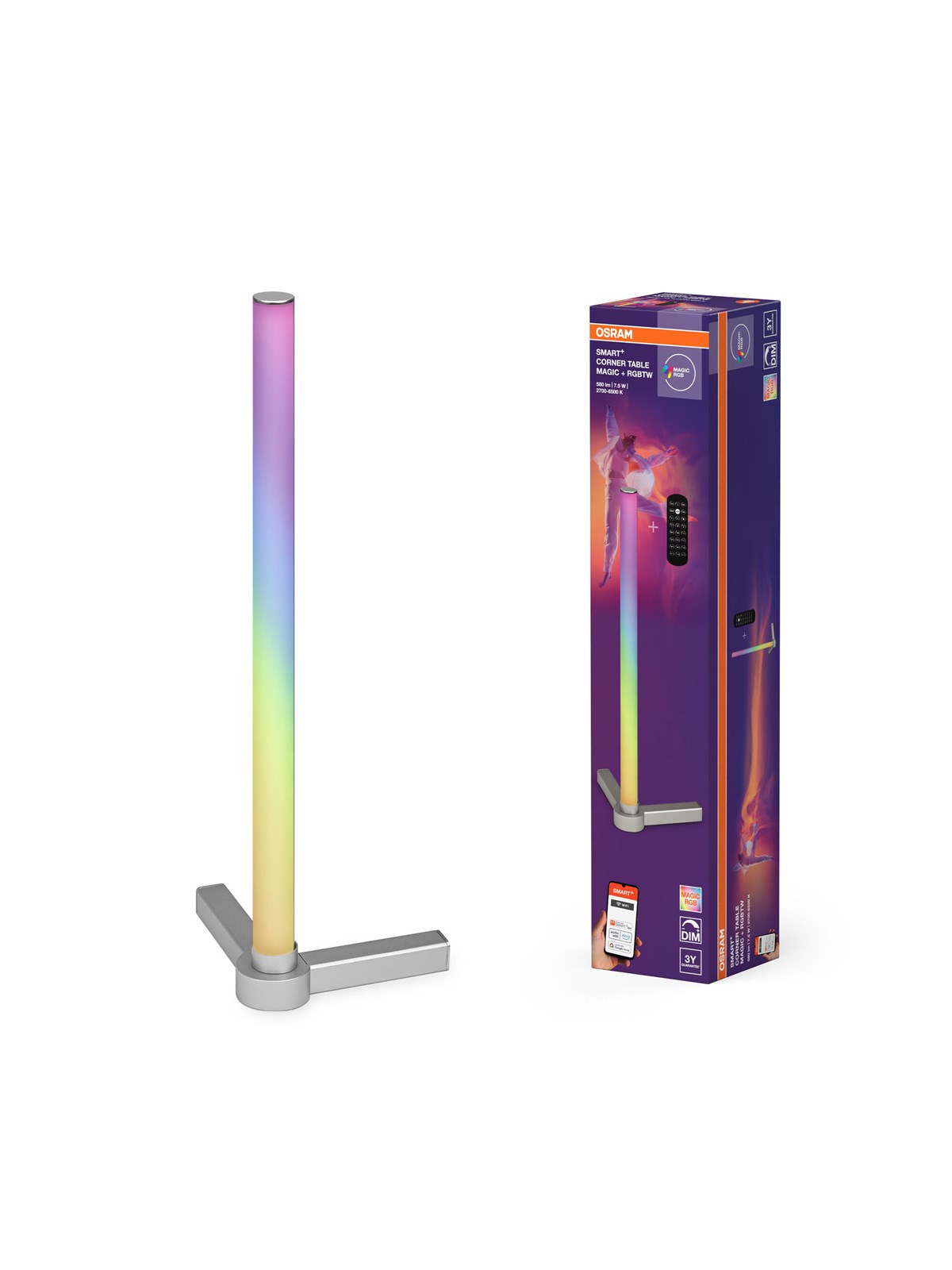 Osram SMART+ Corner Table 7,5W/RGB+2700-6500K 425mm sølv WiFi, Smart Home