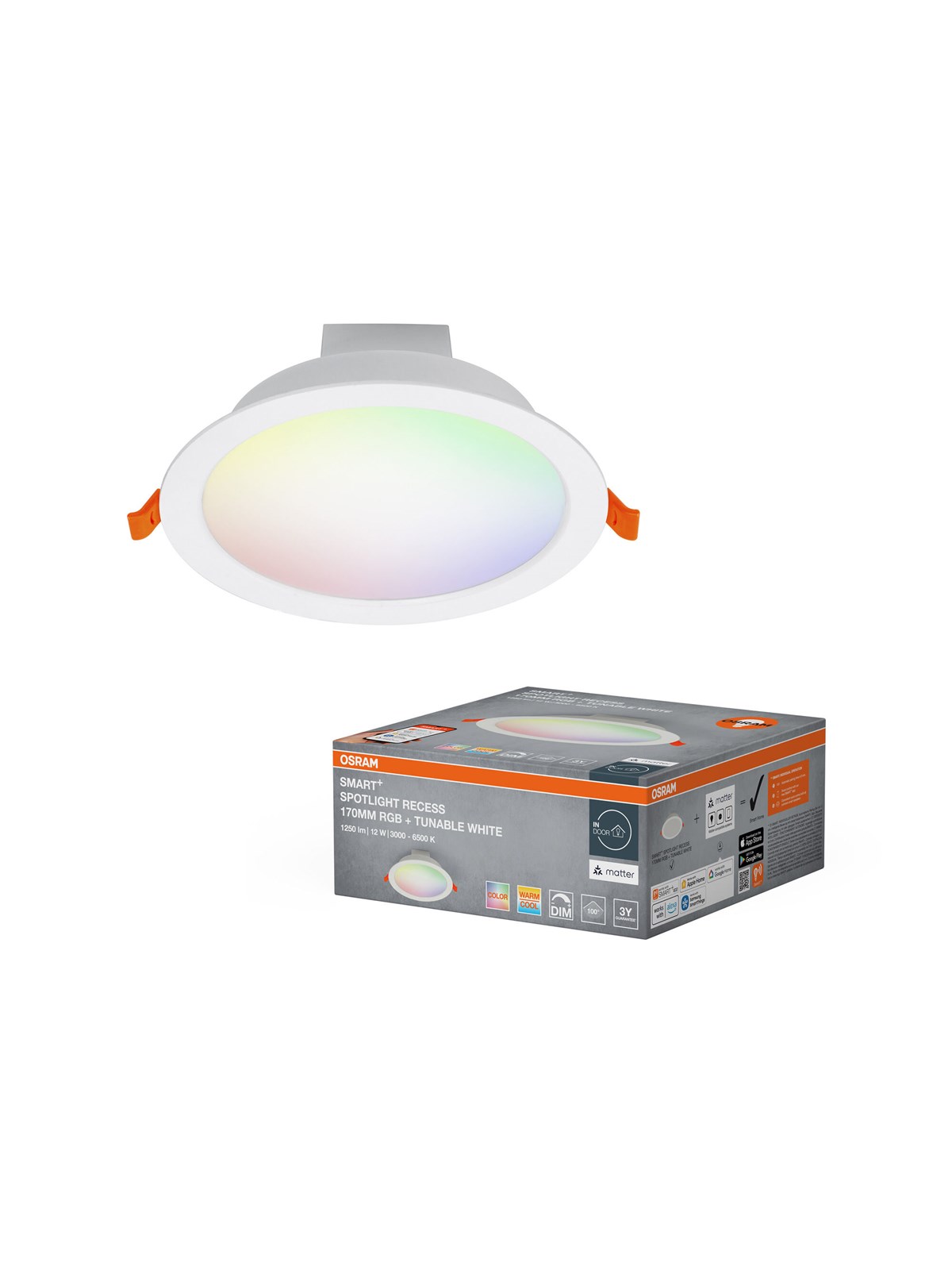 Osram SMART+ Spot 1000lm 12W/RGB+827-865 170mm hvid WiFi, Smart Home