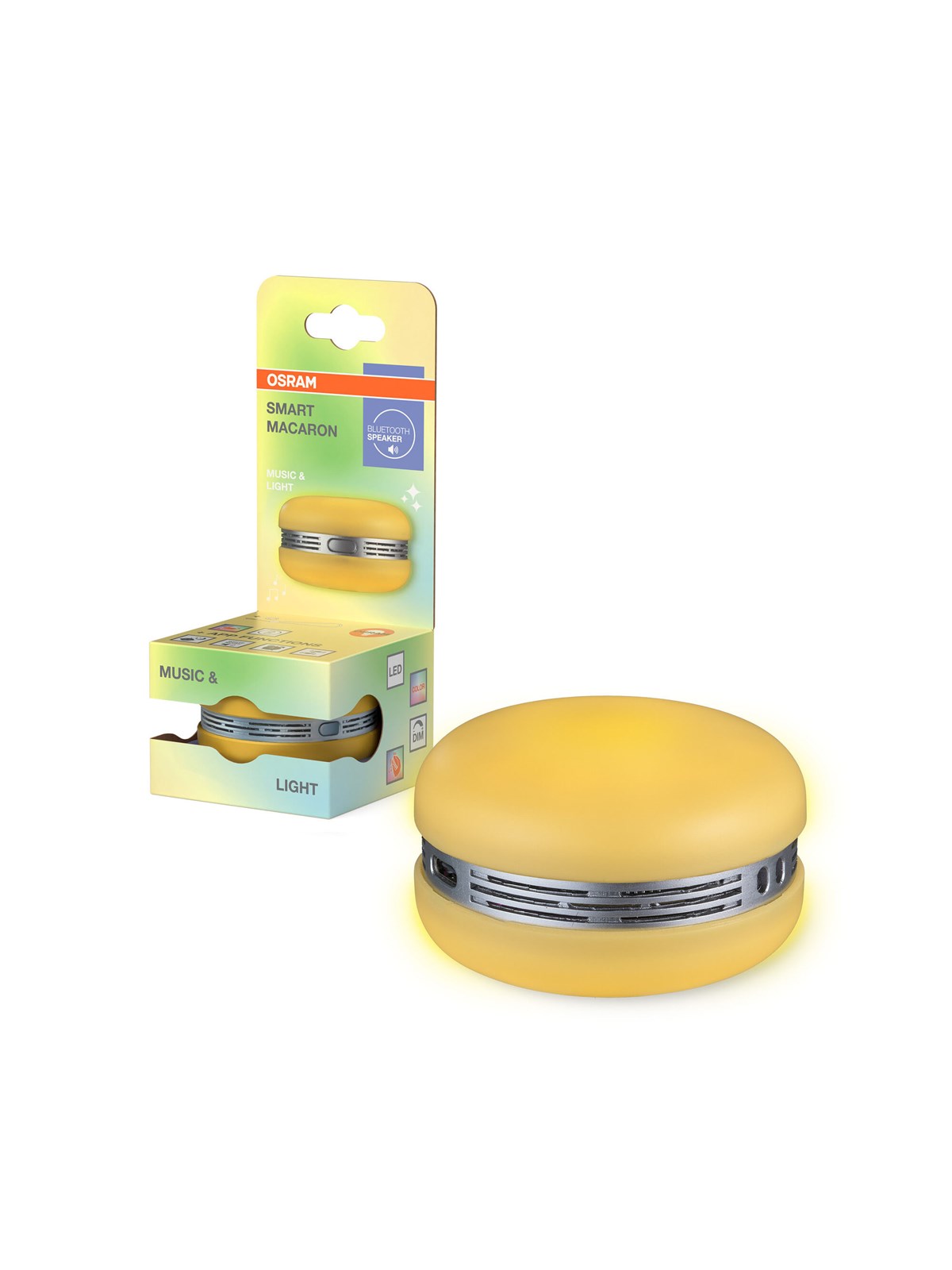 Osram SMART+ BT Speaker & Light Macaron RGB gul, Smart Home