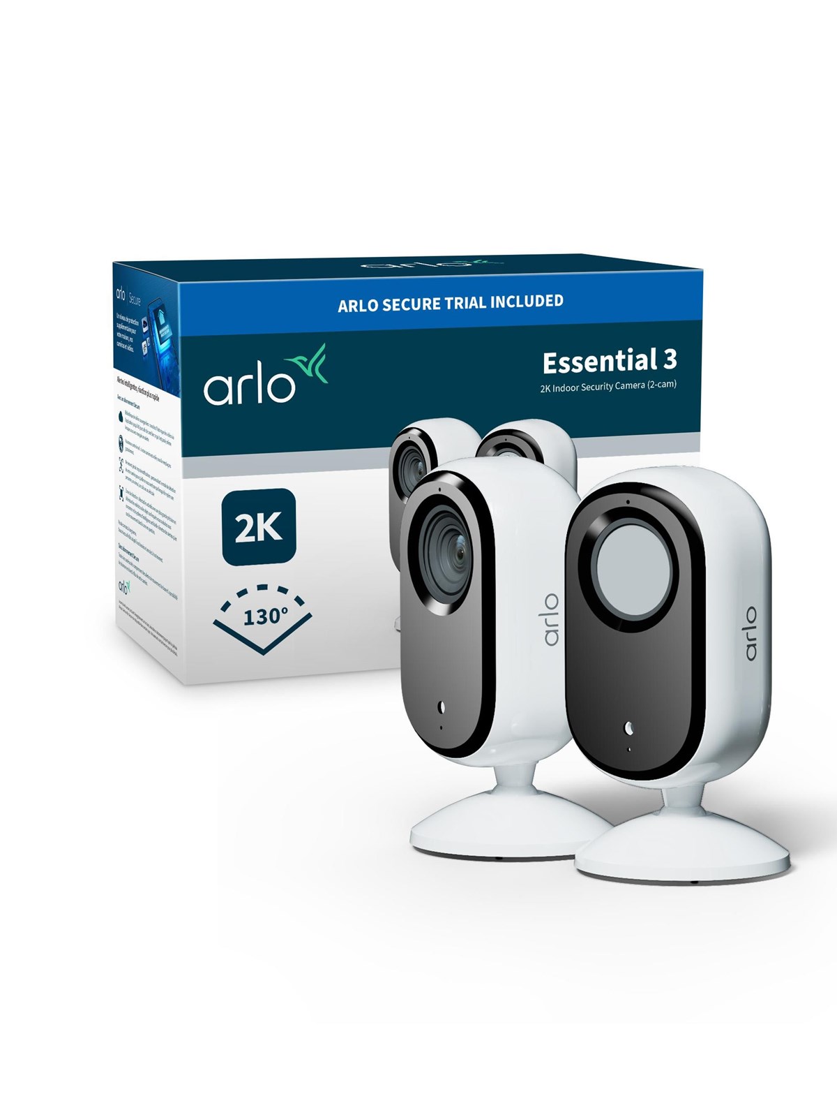 Arlo Essential 3 2K indendørs kamera (2-kamerær), Smart Home