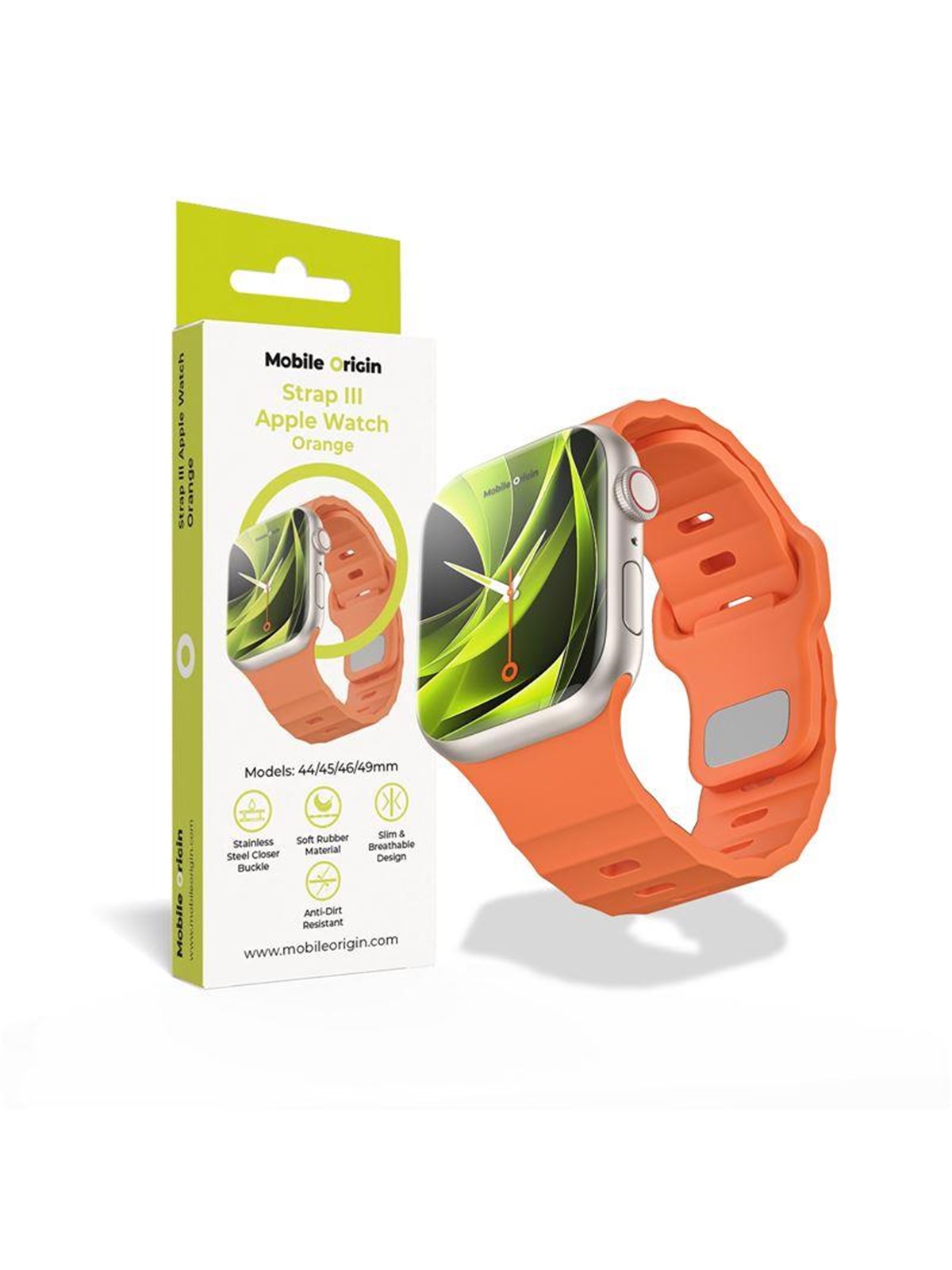 Mobile Origin Strap III - orange - Apple Watch 49mm/46mm/45mm/44mm, Smartwatch Tilbehør