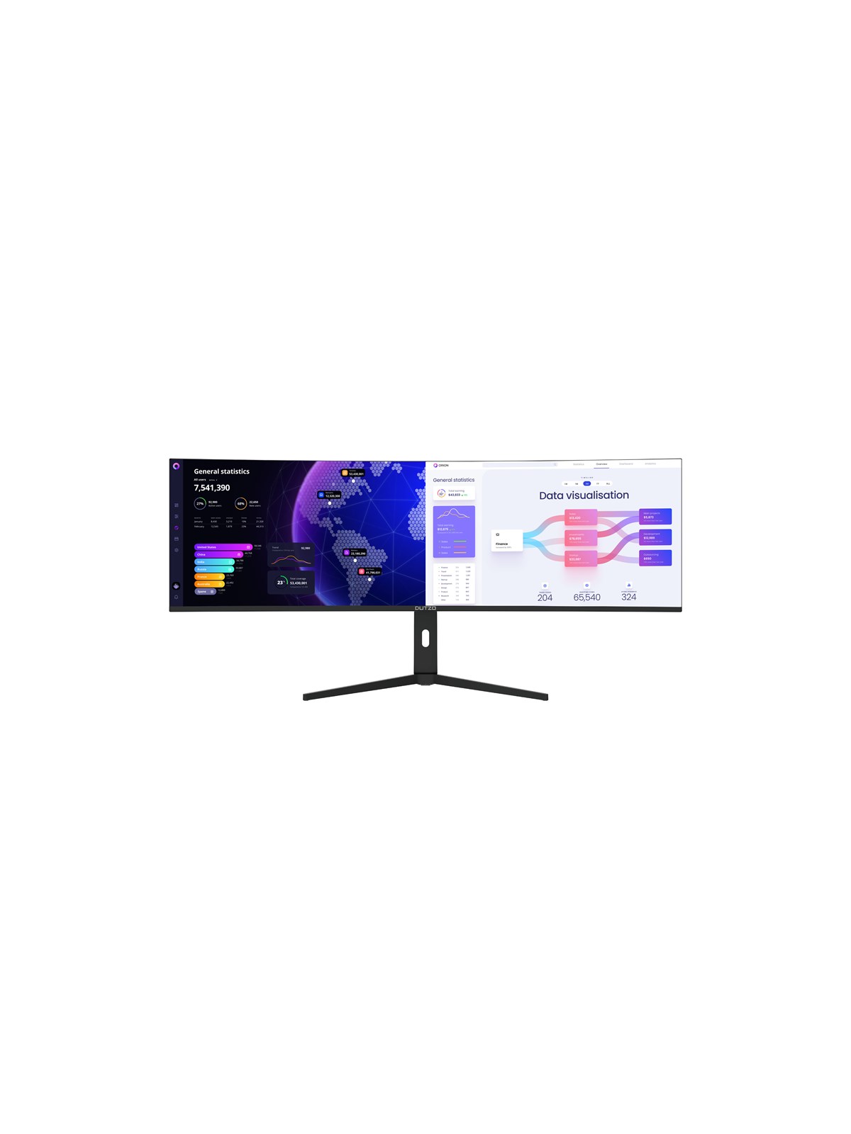 49" DUTZO C49-IP75QL - 5120x1440 (DQHD) - 75Hz - IPS - 90W USB-C - Curved