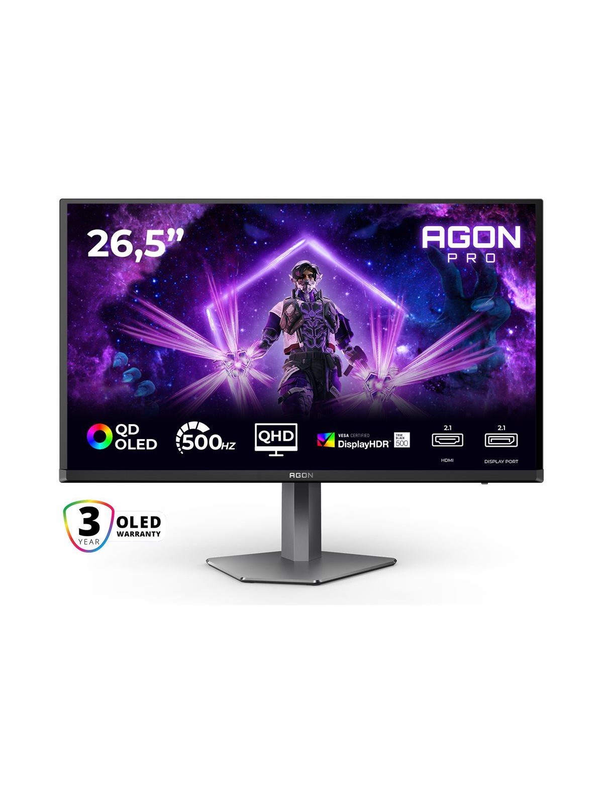 26.5" AOC AGON PRO AG276QKD2 - 2560x1440 (QHD) - 500Hz - QD-OLED, Computerskærm