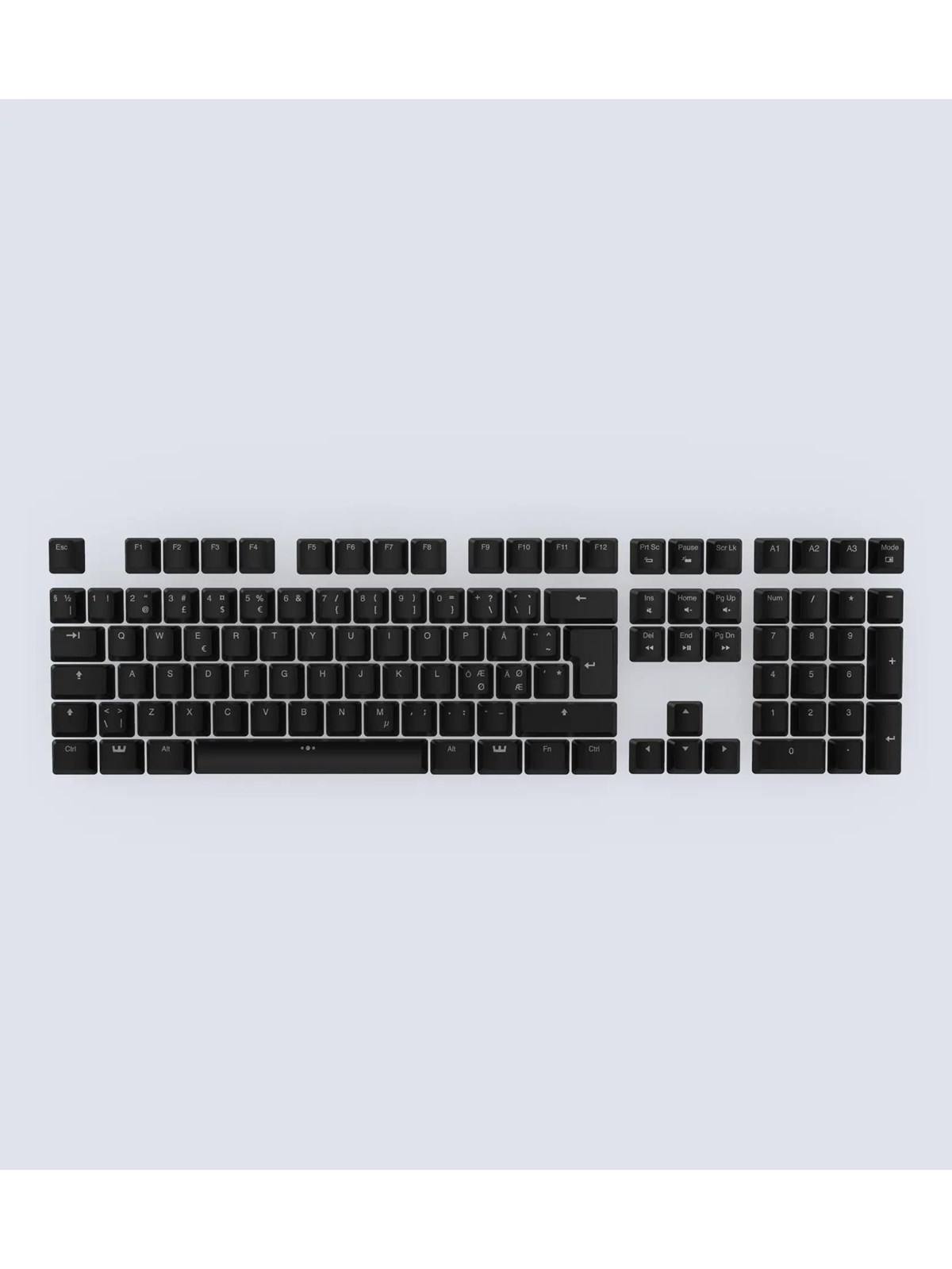 Wooting ABS ISO Keycaps - Keycaps - Nordisk - Sort, Tastatur