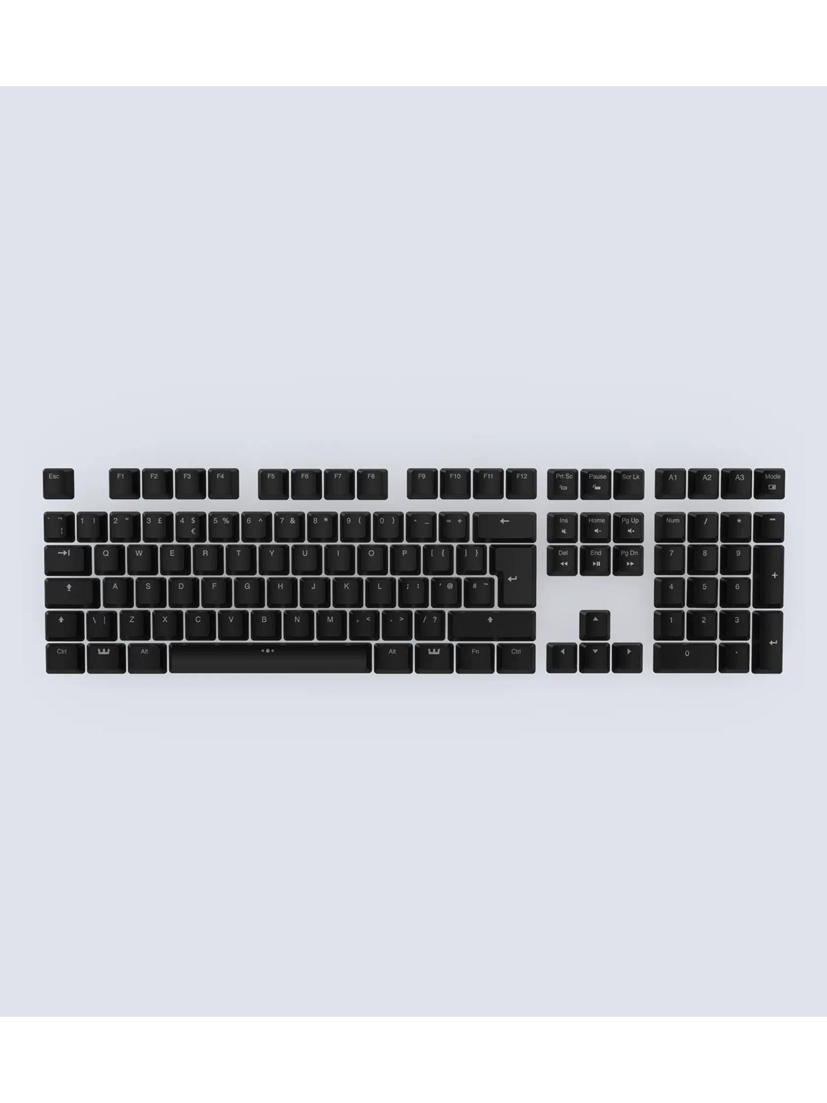 Wooting ABS ISO Keycaps - Keycaps - Engelsk - UK - Sort, Tastatur