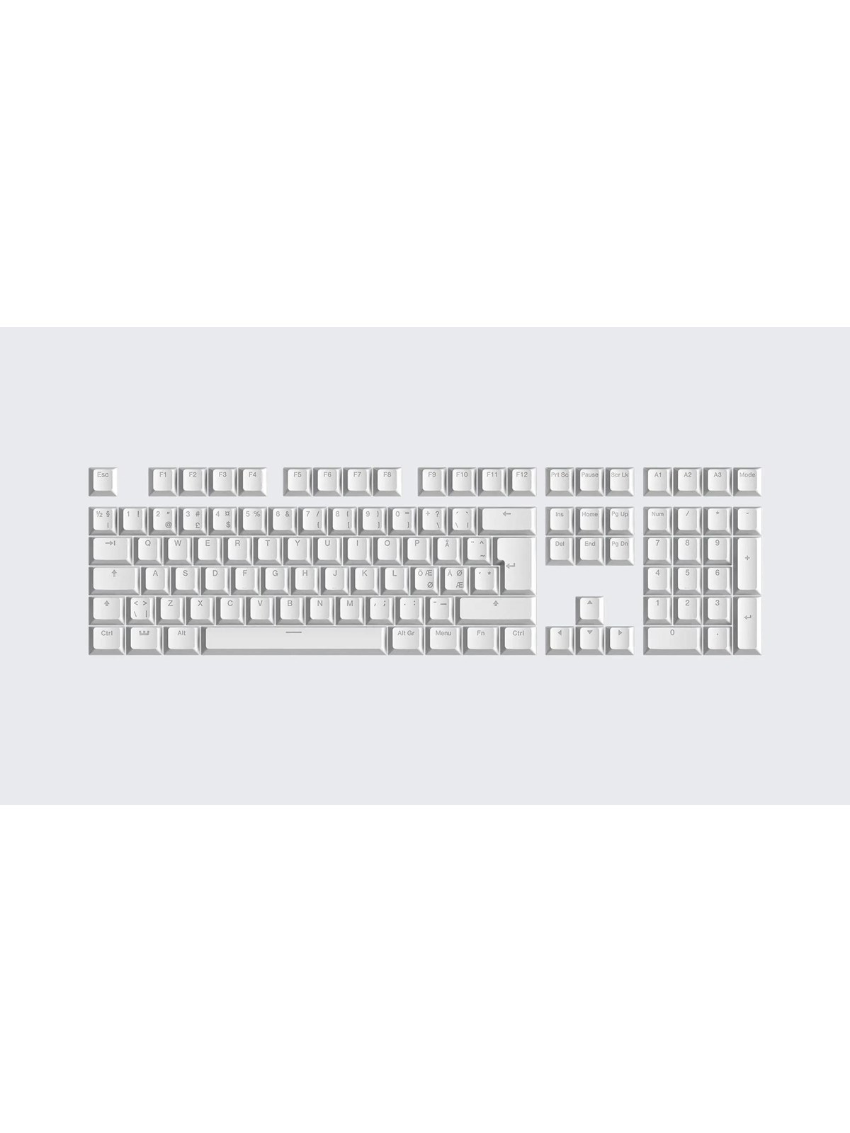 Wooting PBT ISO Keycaps - Just White - Keycaps - Nordisk - Hvid, Tastatur