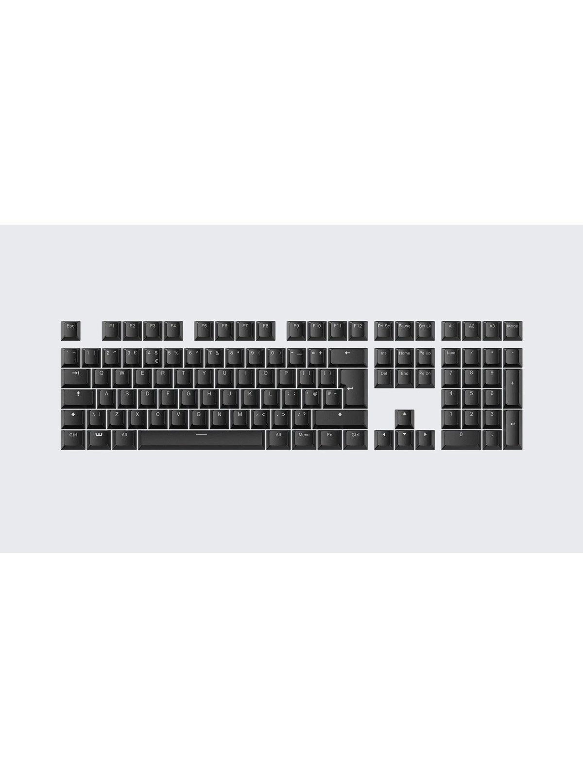 Wooting PBT ISO (UK) & ANSI (US) Keycaps - Just Black - Keycaps - Amerikansk engelsk - Sort