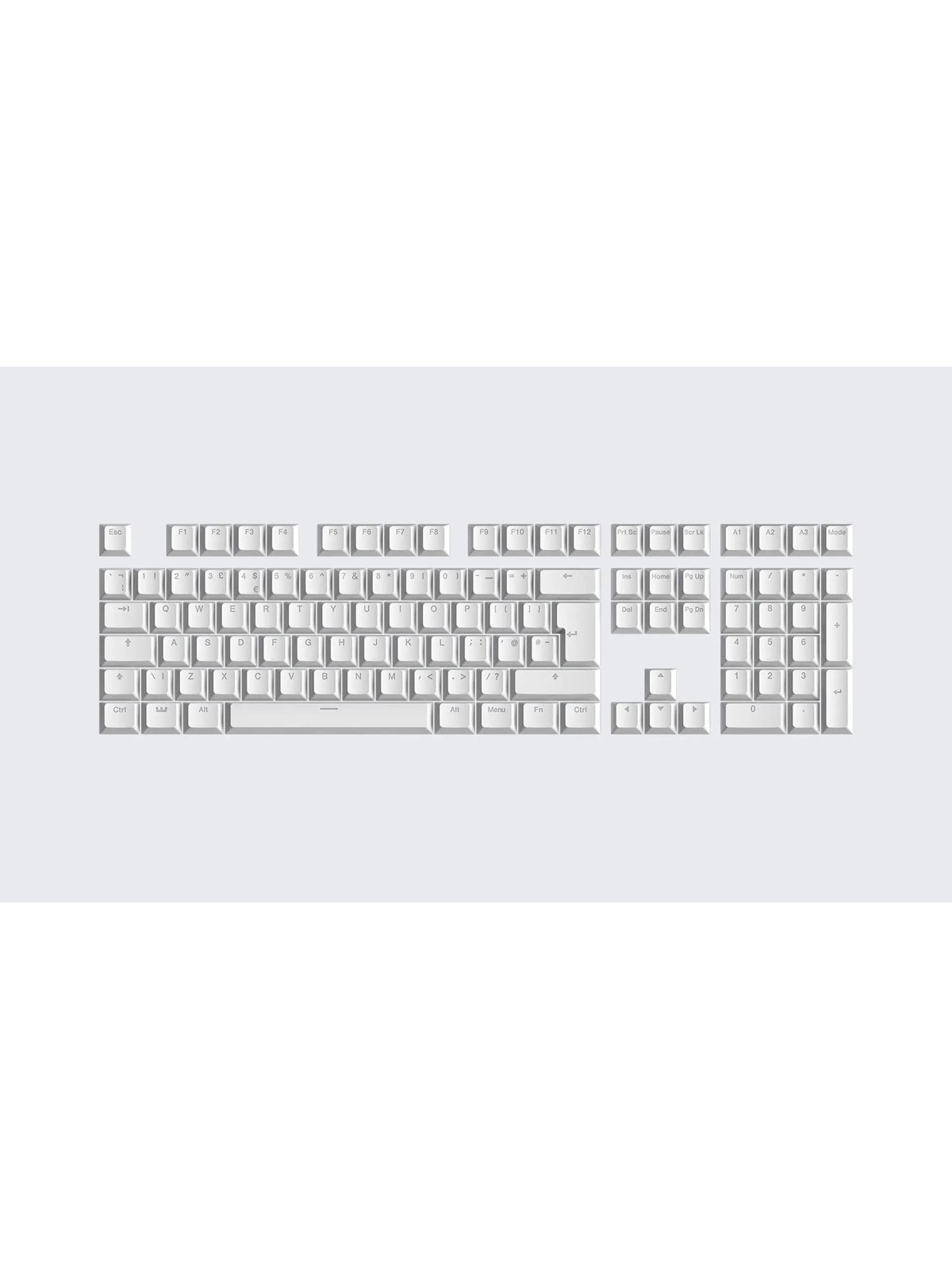 Wooting PBT ISO (UK) & ANSI (US) Keycaps - Just White - Keycaps - Amerikansk engelsk - Hvid