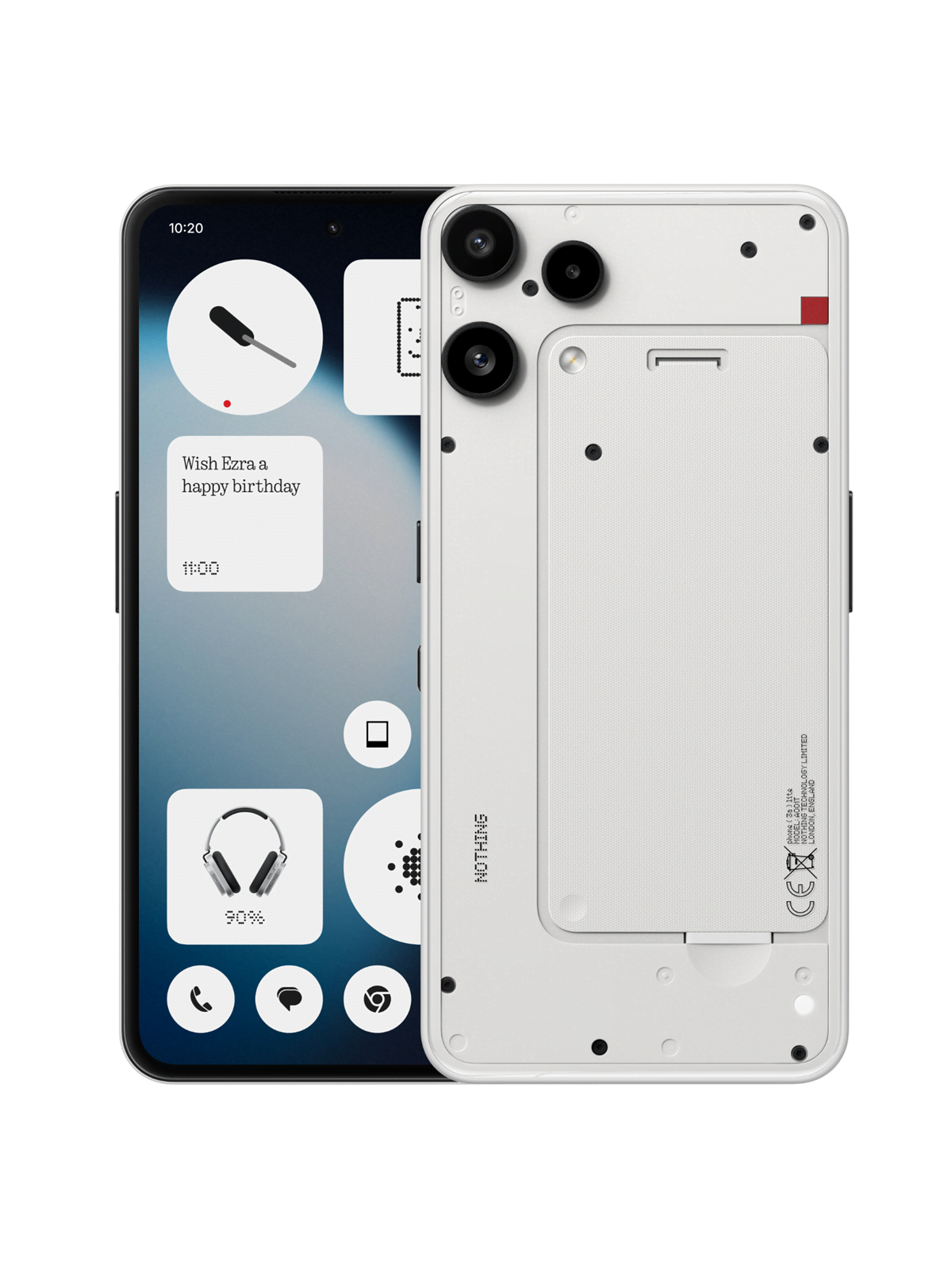 Nothing Phone (3a) Lite 128GB/8GB - White, Mobiltelefon