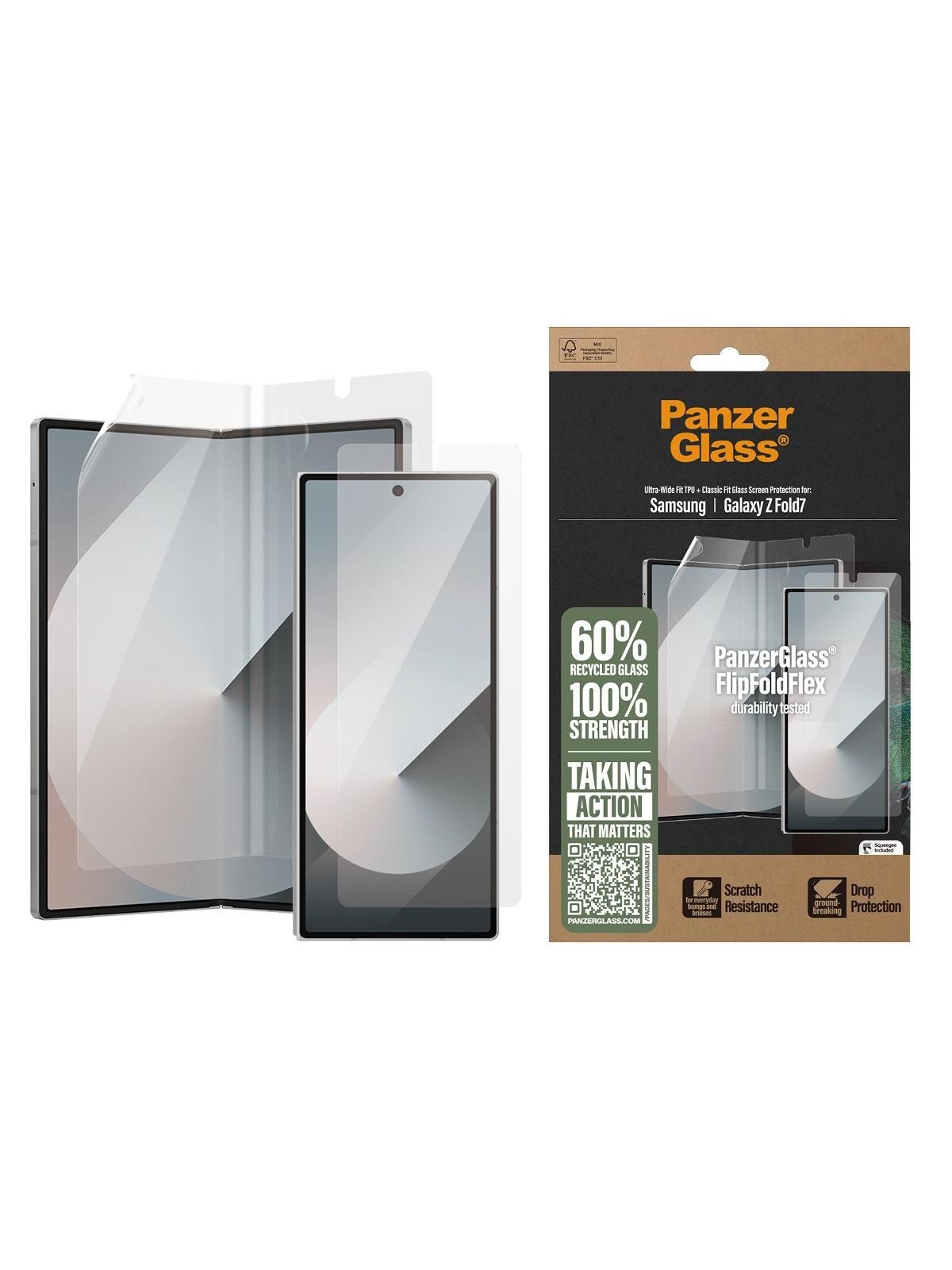 PanzerGlass Screen Protector Samsung Galaxy Z Fold7 | Glass & Film, Beskyttelsesglas