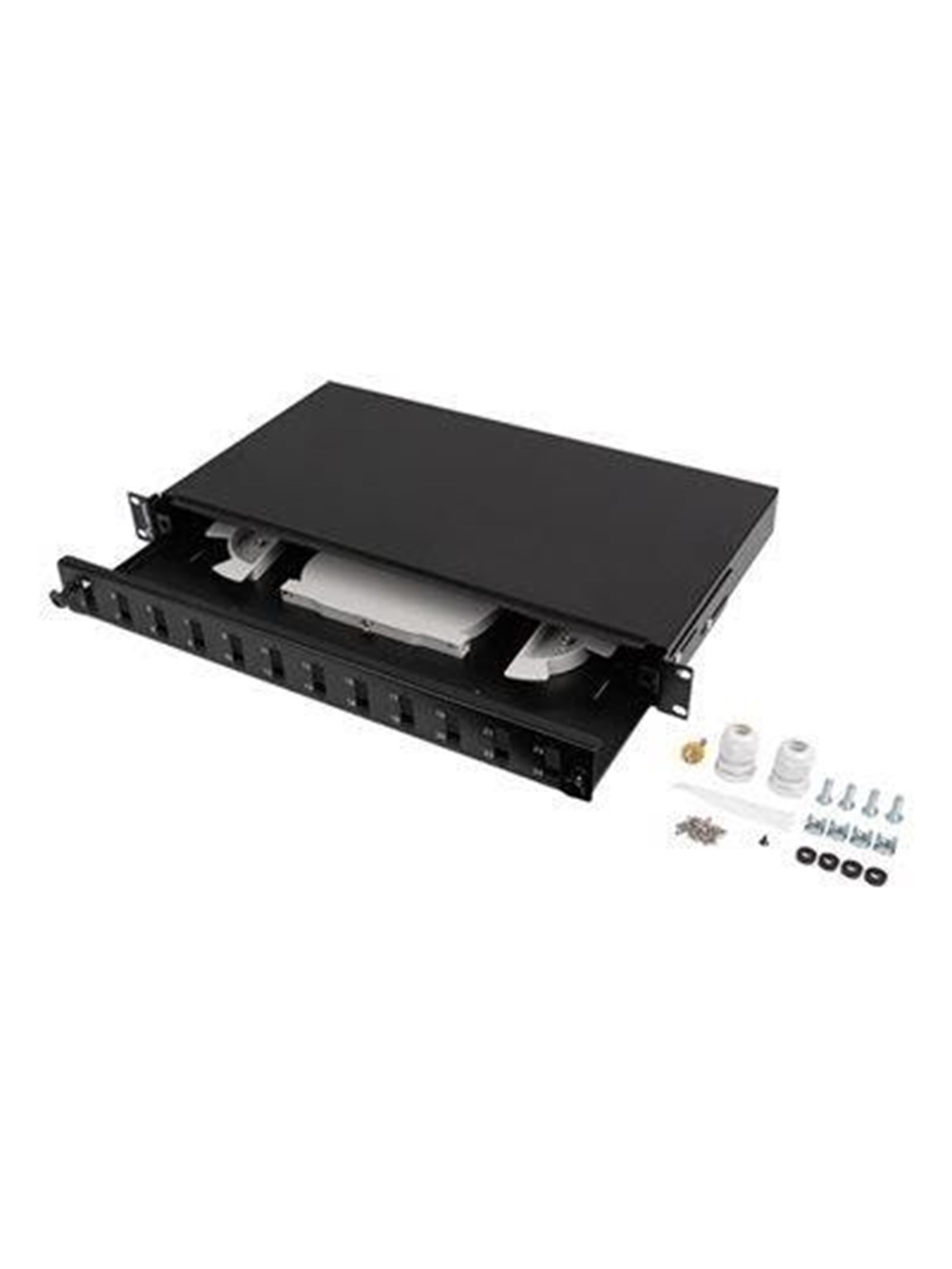 Lanberg patch panel - 1U - 19" - 12 x SC duplex / 12 x LC quad, Netværkstilbehør