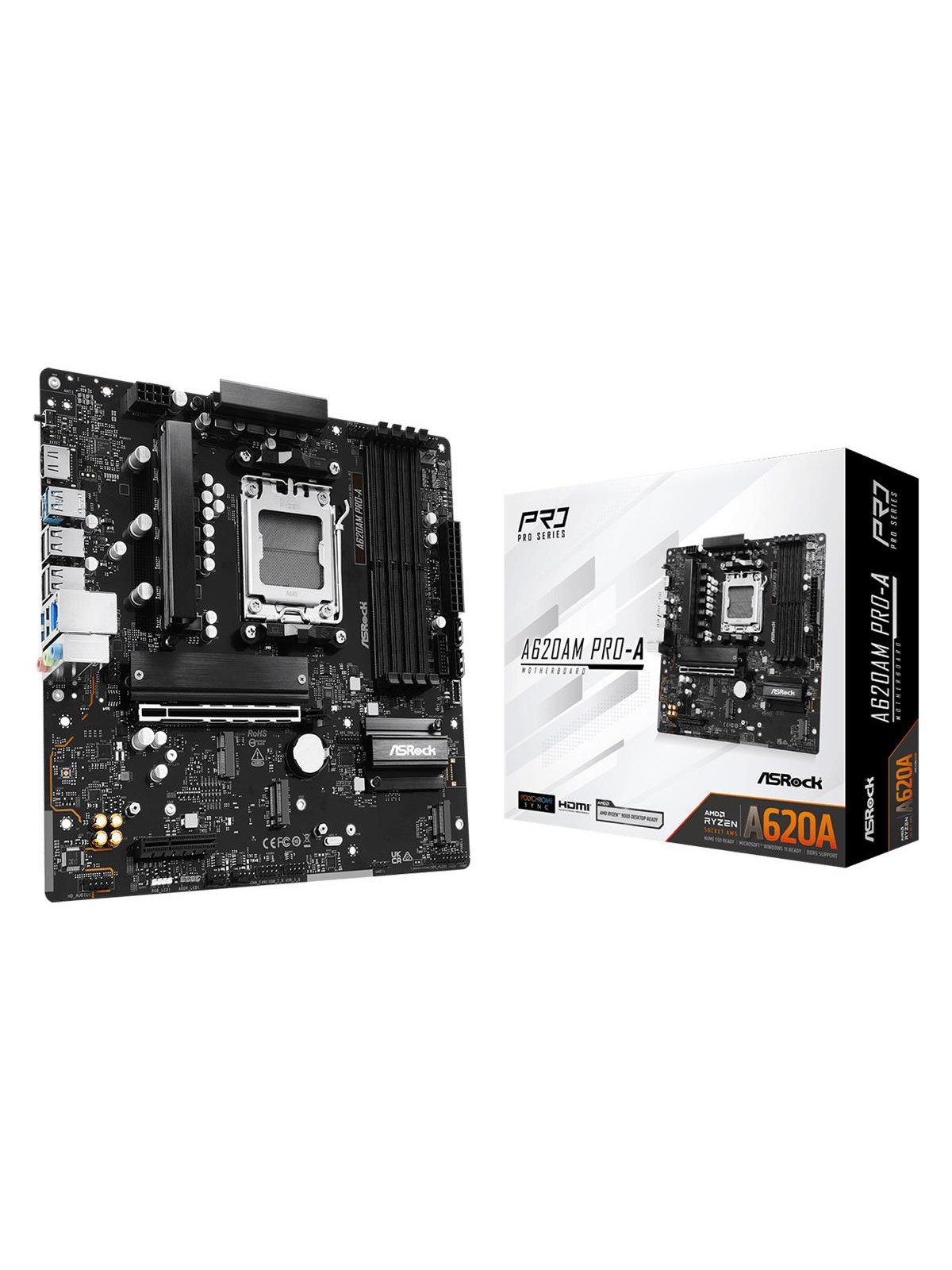 ASRock A620AM PRO-A Bundkort - AMD A620A - AMD AM5 socket - DDR5 RAM - Micro-ATX