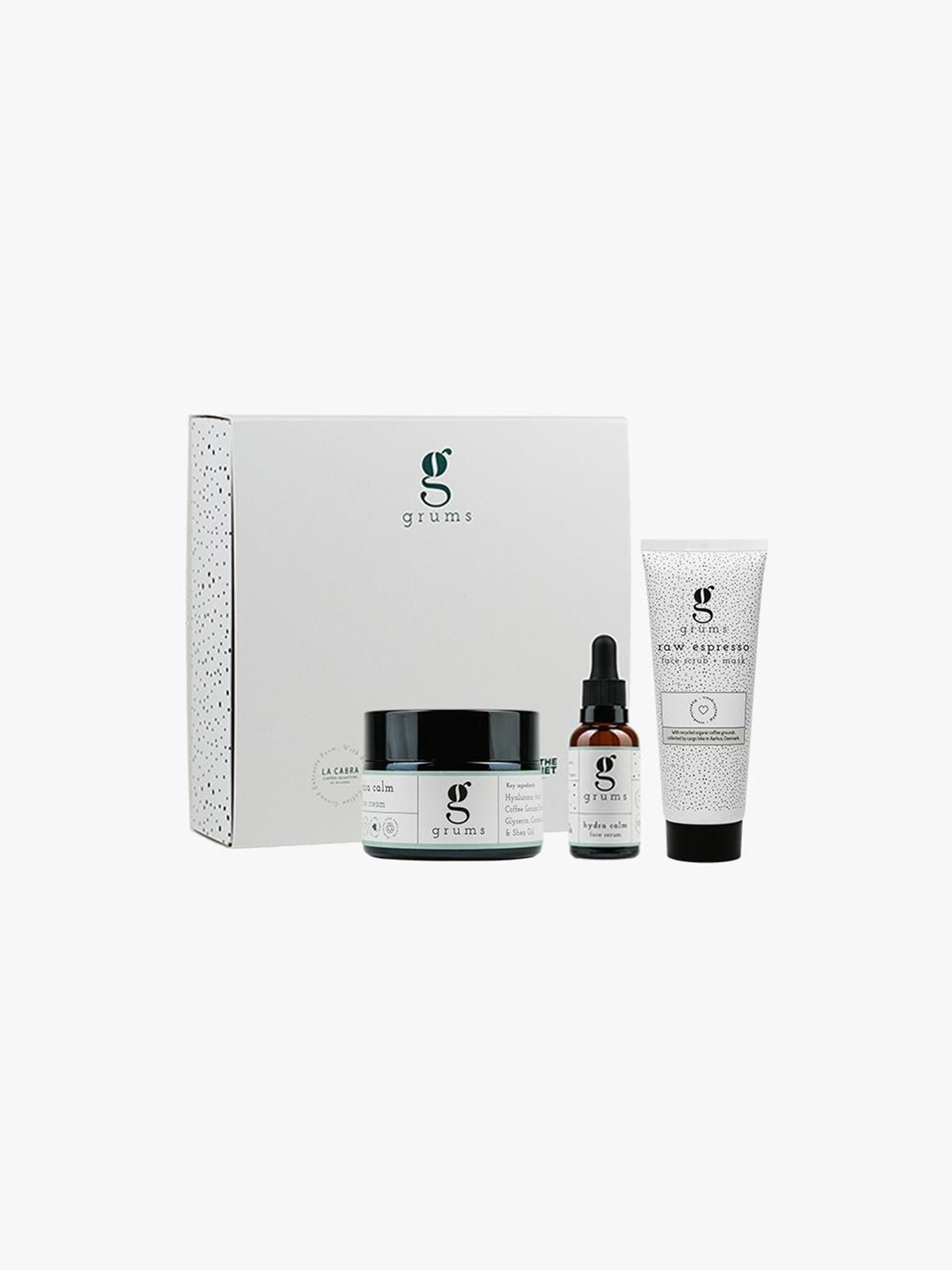 Grums The Facial Box (ansigtsskrub + ansigtscreme + ansigtsserum), Gaveaesker