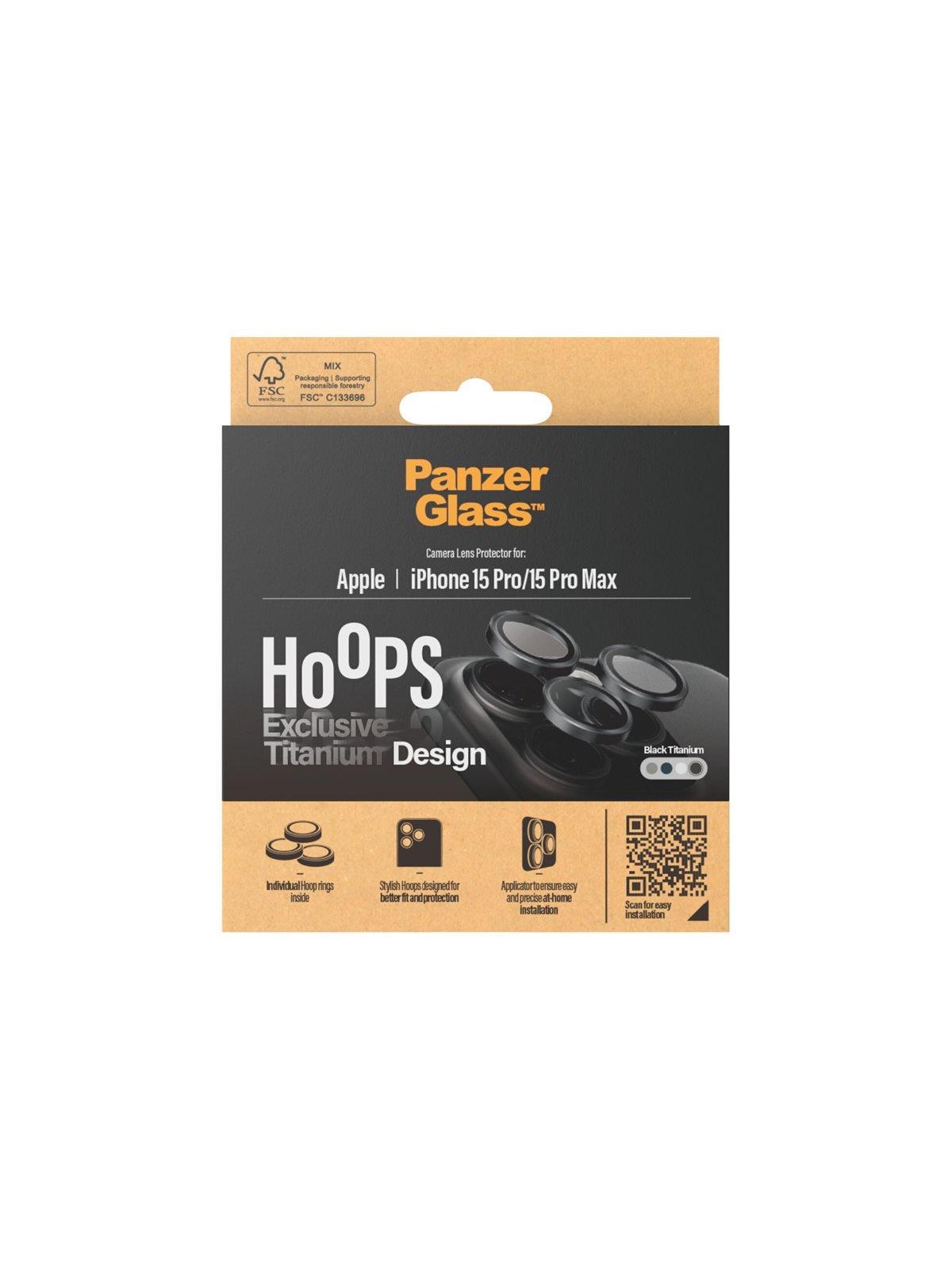 PanzerGlass Hoops Titanium Camera Lens Protector Black iPhone 15 Pro | 15 Pro Max