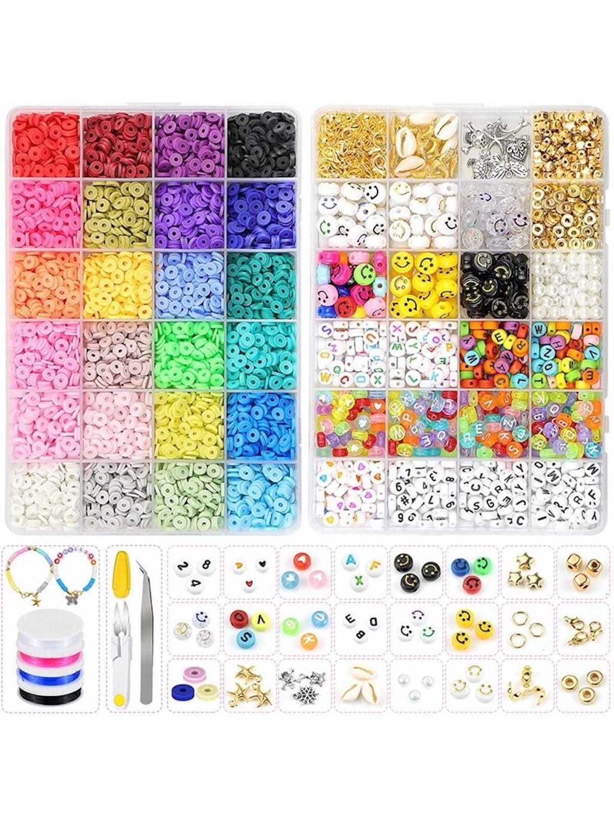 Pro Merkki Smykkesæt - Heishi & Charms Perler - 7000 stk, Hobby Artikler