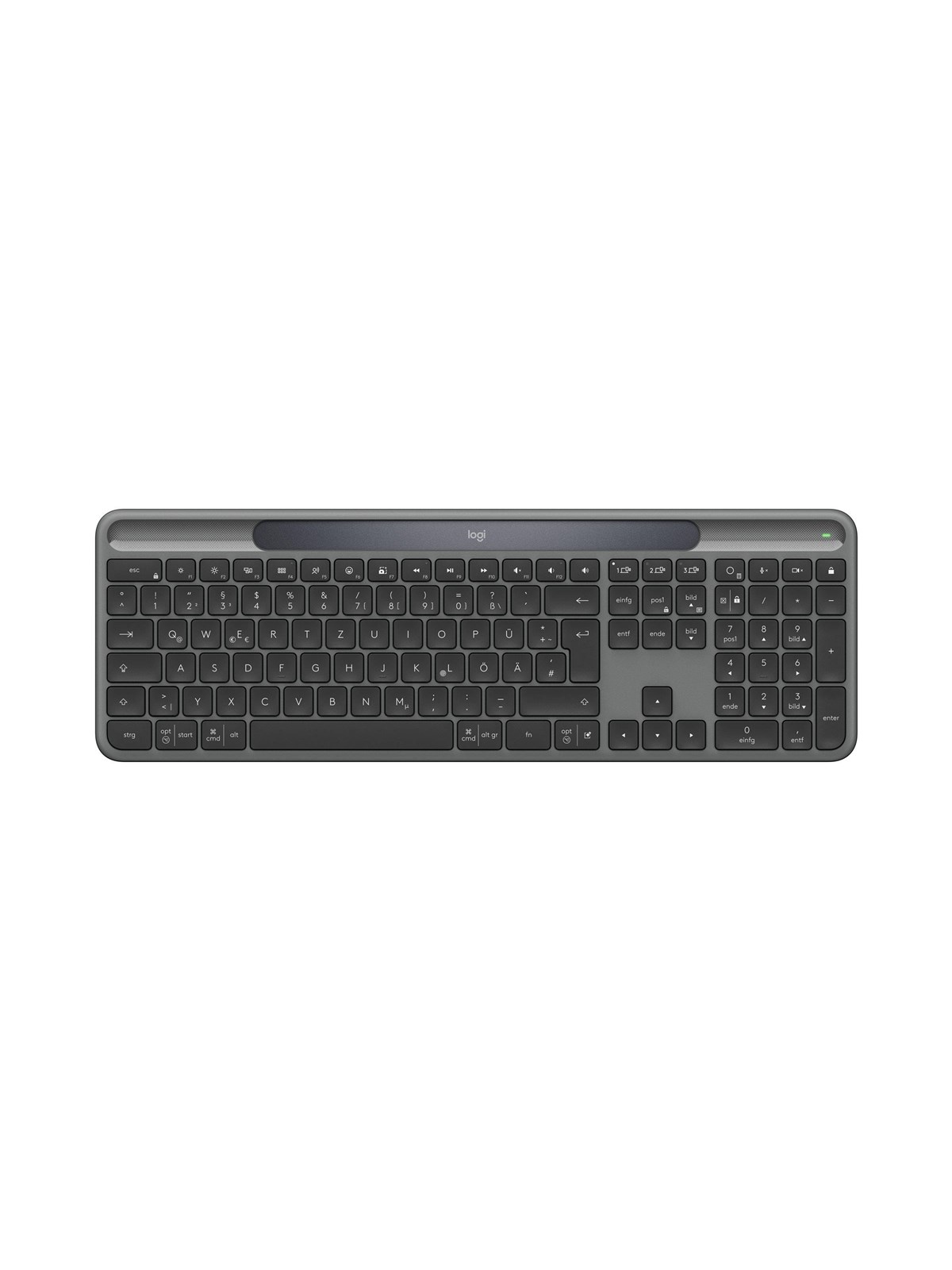Logitech K980 Signature Slim Solar+ for Business - Tastatur - Tysk - Grå