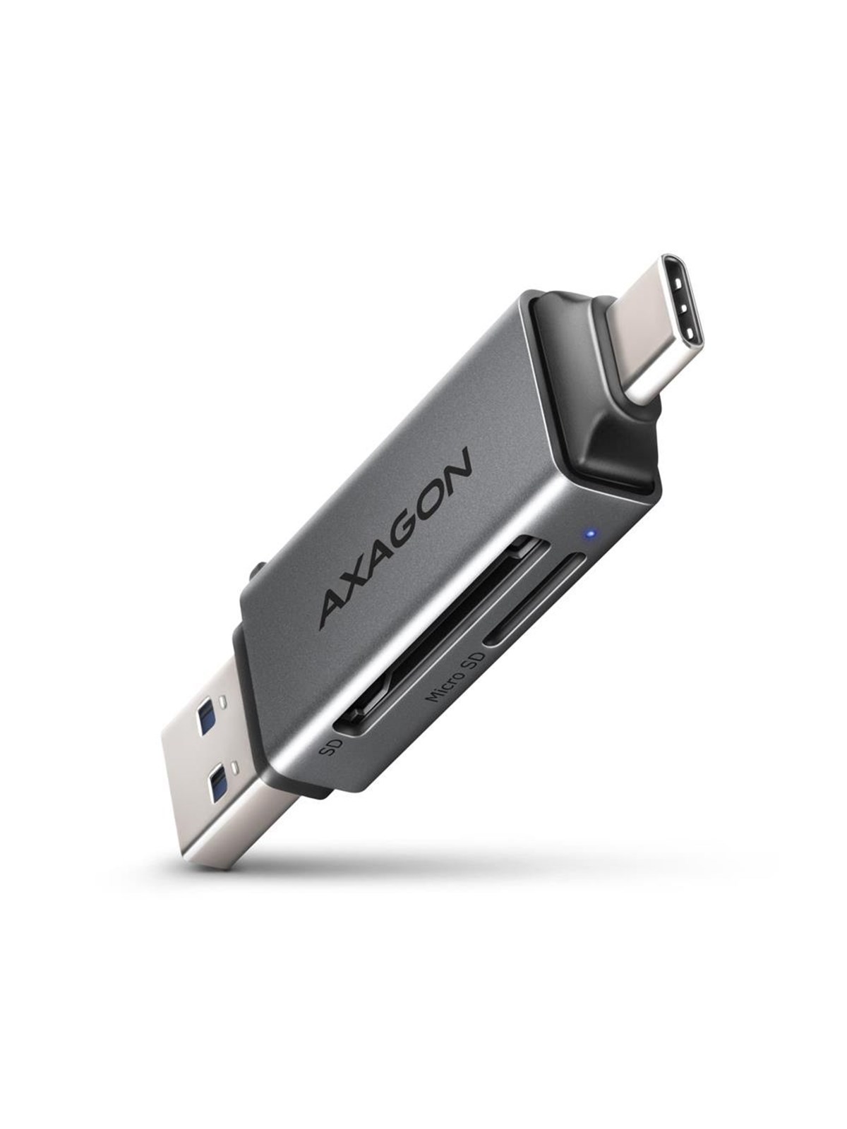 AXAGON Superspeed USB-C & USB-A - SD / microSD Mini Card Reader, Kortlæser