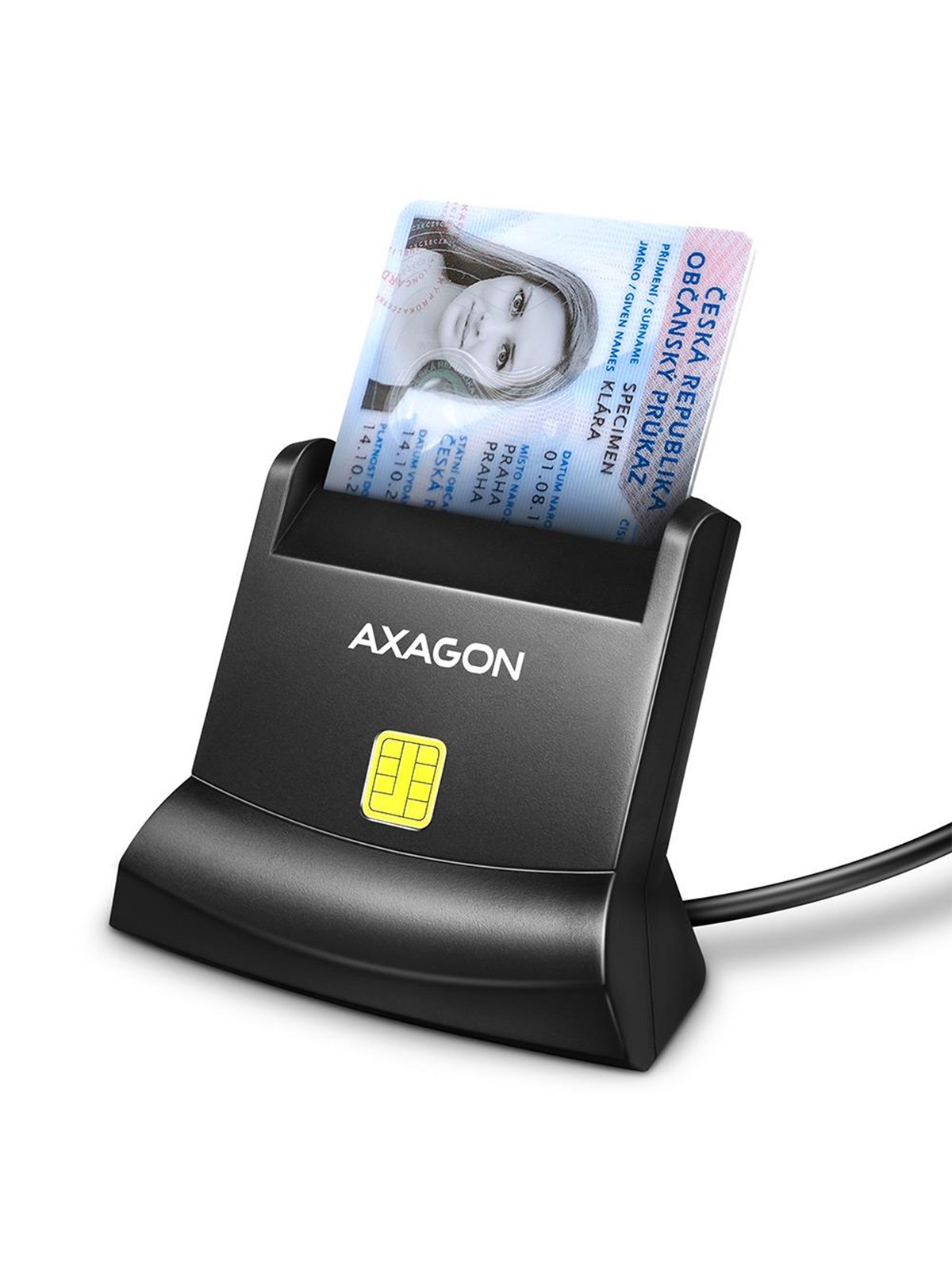 AXAGON USB-A Smart Card / ID Card StandReader, Kortlæser