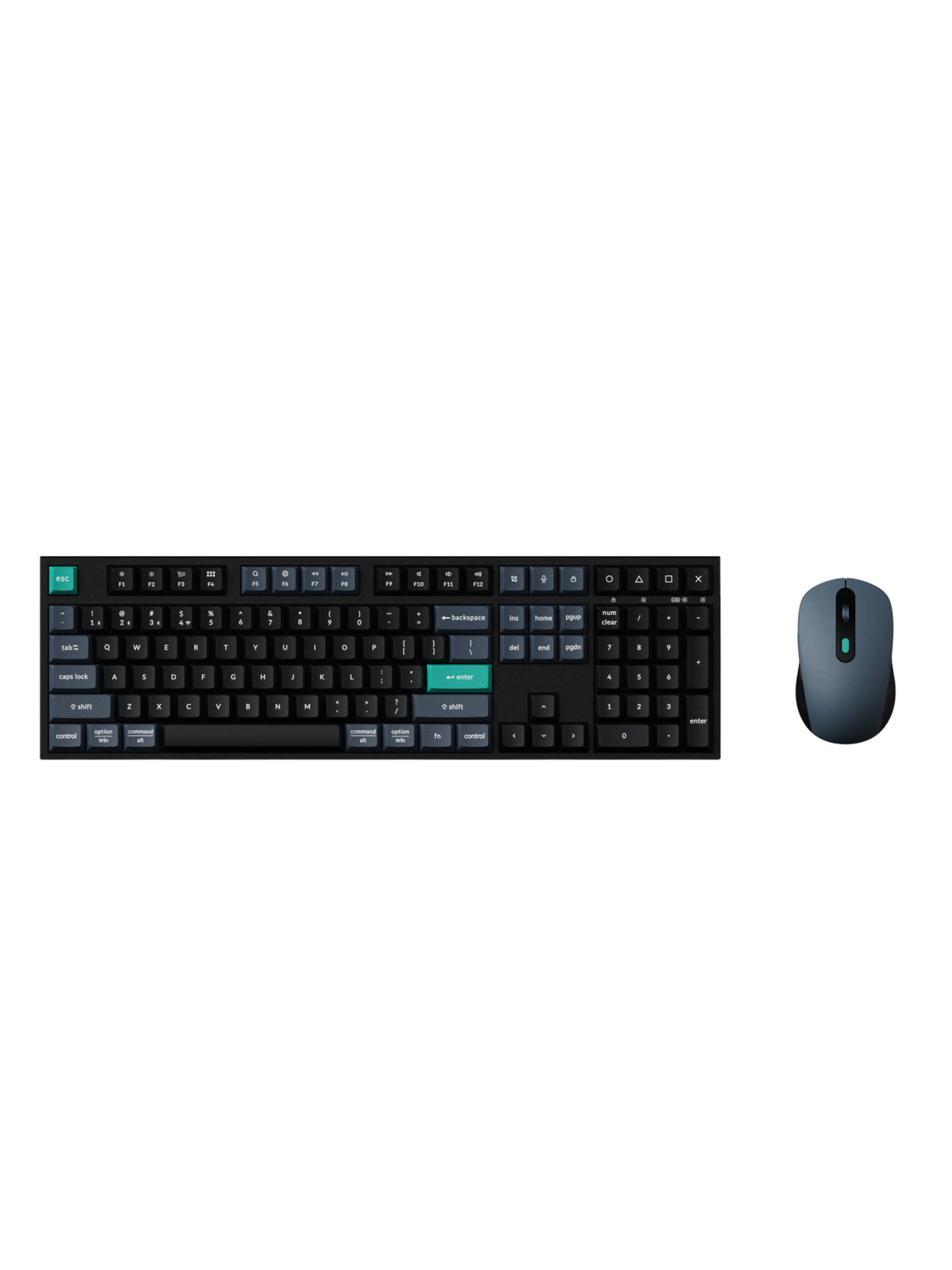 Keychron B36 & BM25 Keyboard & Mouse Wireless Combo - Tastatur & Mus sæt - Nordisk - Sort