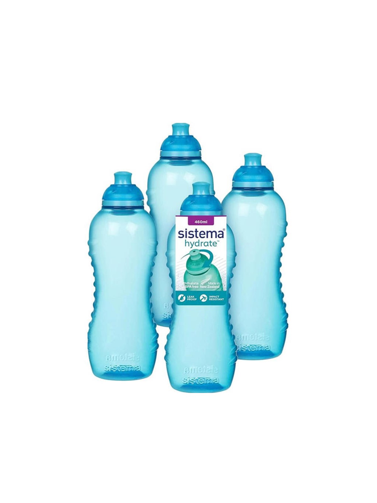 Sistema 460ml Squeeze Bottle Blue 4 Pack, Køkkenredskab