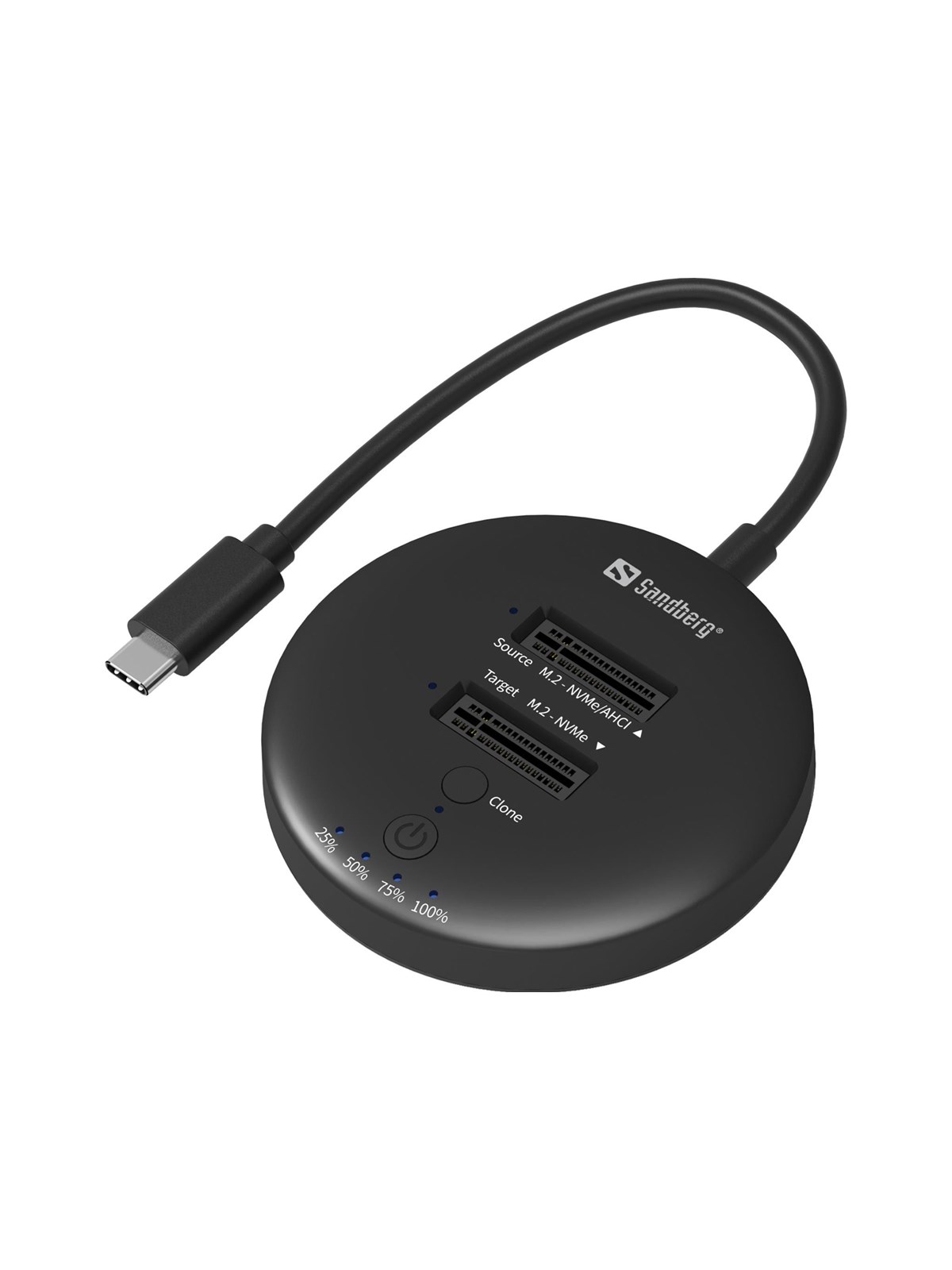 Sandberg USB3.2 Cloner Dock for NVMe M.2 SSD, Harddisk Tilbehør