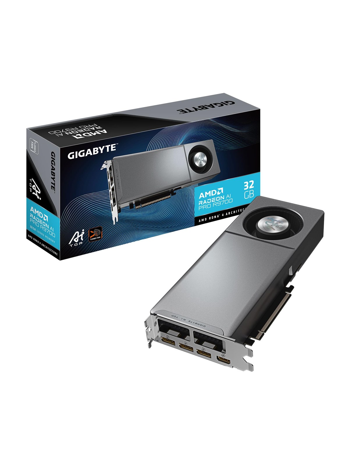 GIGABYTE Radeon AI Pro R9700 AI TOP - 32GB GDDR6 RAM - Grafikkort, Grafikkort