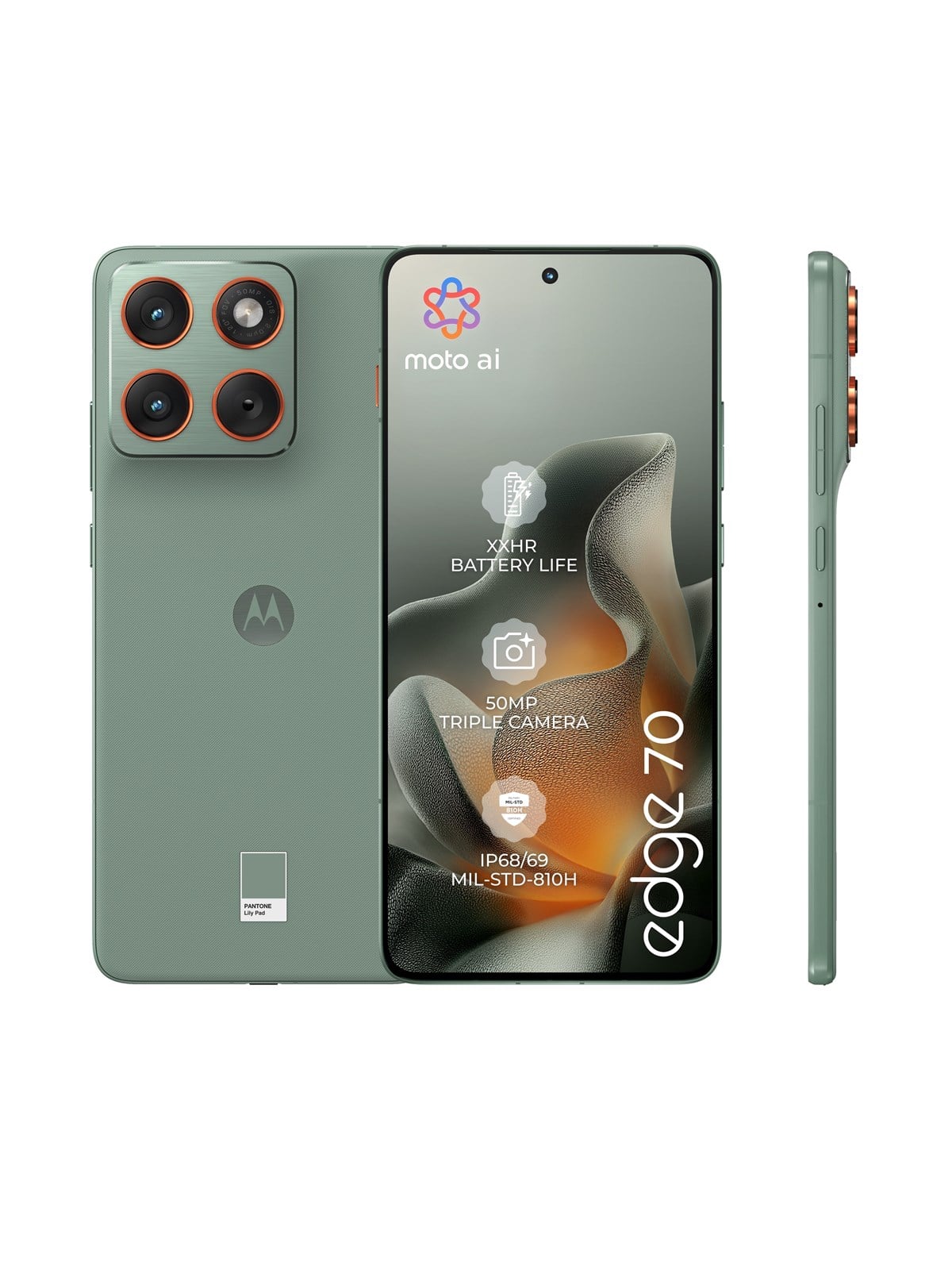 Motorola Edge 70 512GB/12GB - Pantone Lily Pad, Mobiltelefon