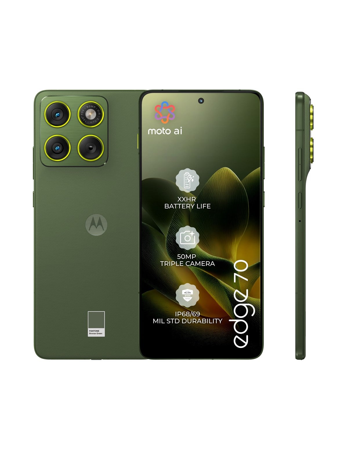 Motorola Edge 70 512GB/12GB - Pantone Bronze Green, Mobiltelefon