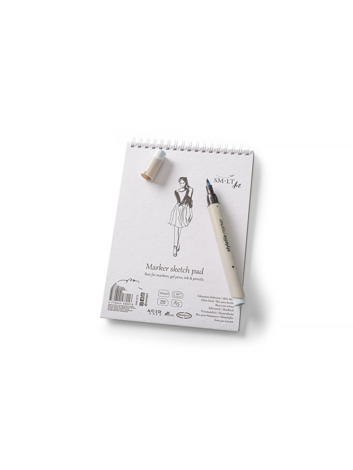 SMLT Tegneblok MARKER papir. A5. 100g., Notesbog
