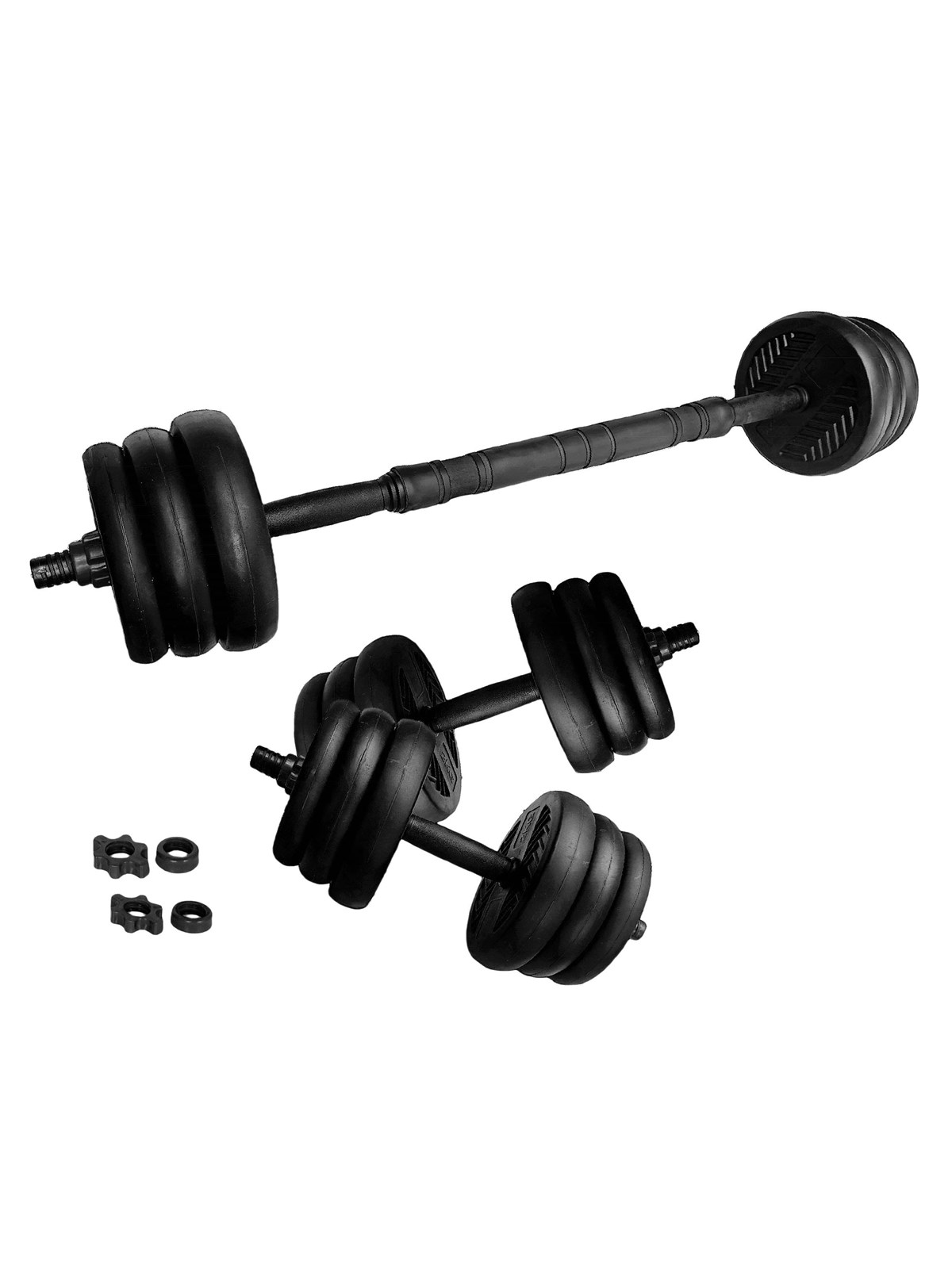 ASG 15 kg. Vægtsæt m. Runde skiver - Sort/Sort, Træningsudstyr