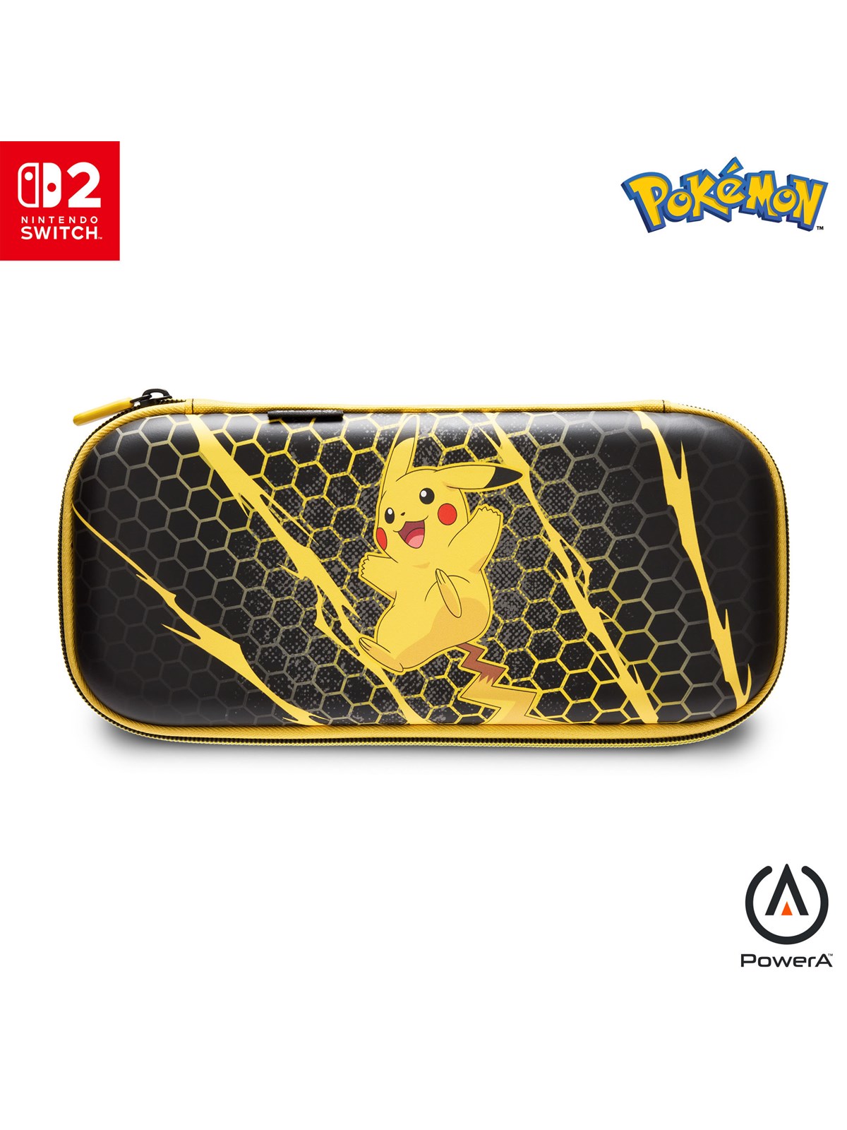 PowerA Slim Case til Nintendo Switch 2 - Pikachu Storm, Officielt licenseret, Protective Case, Holder 10 spil