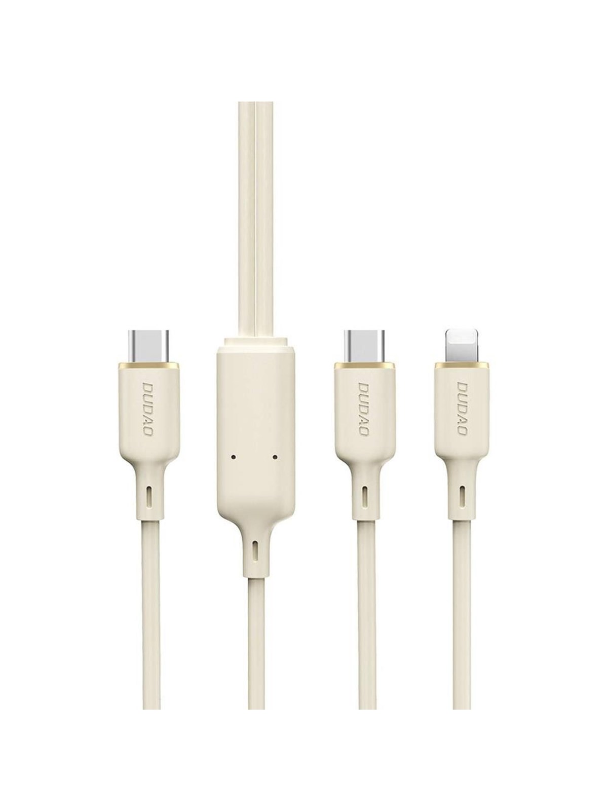 Dudao L7SF 2in1 cable USB-C - USB-C / Lightning 100W 1.2m - beige, Usb Kabel