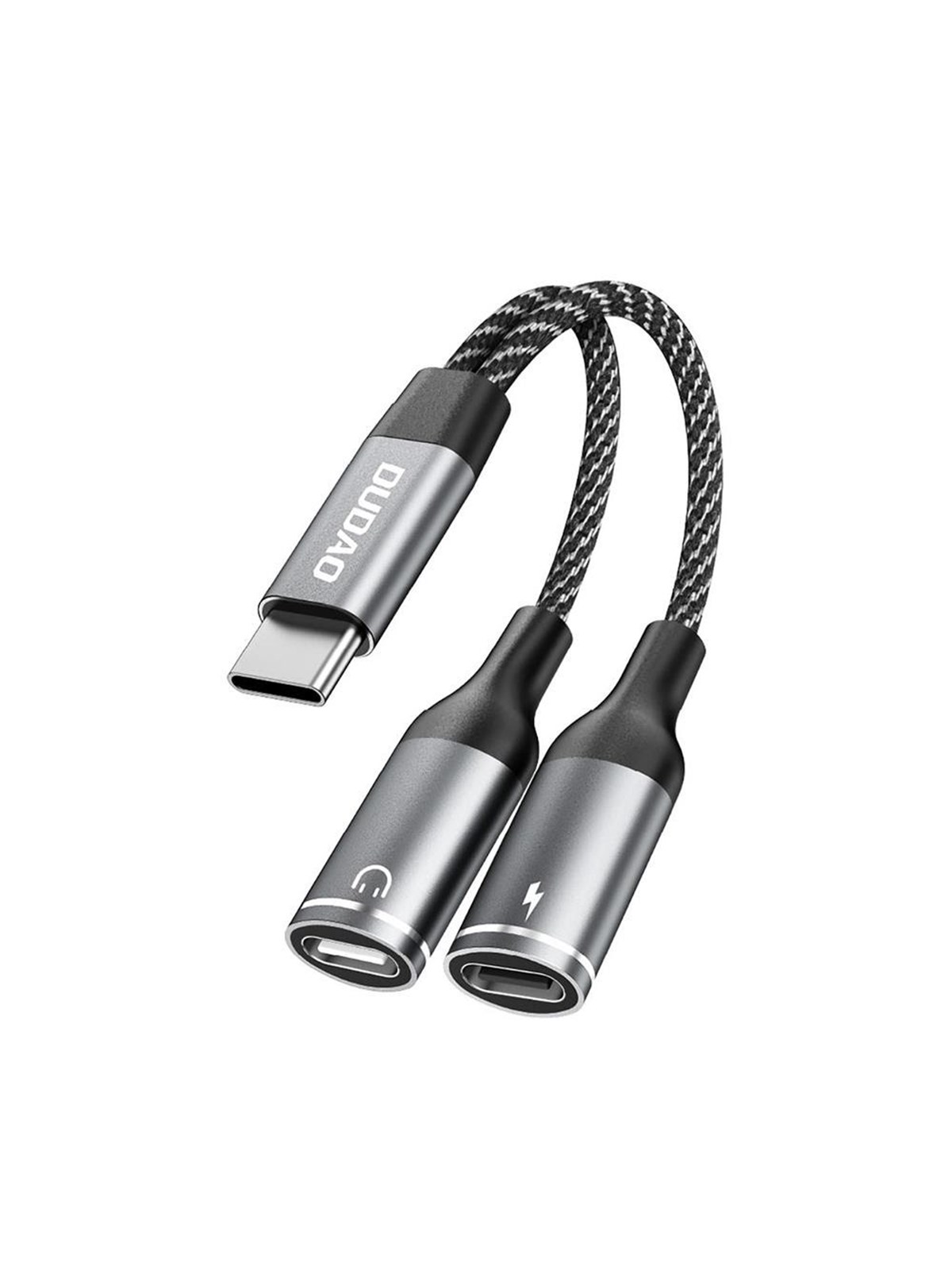 Dudao L13C+ 2in1 USB-C Adapter - Gray, Usb Kabel