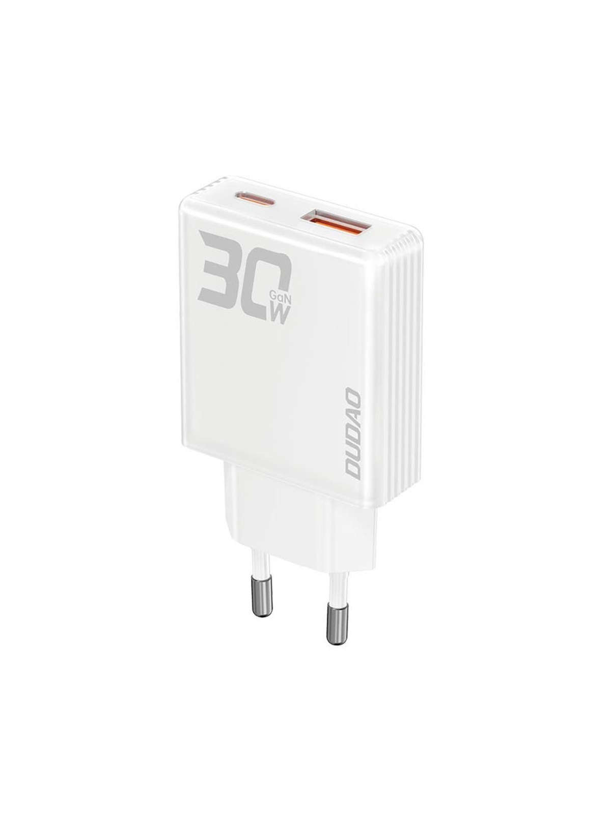 Dudao GaN A30EU 30W USB-A / USB-C Wall Charger - White, Mobil Oplader