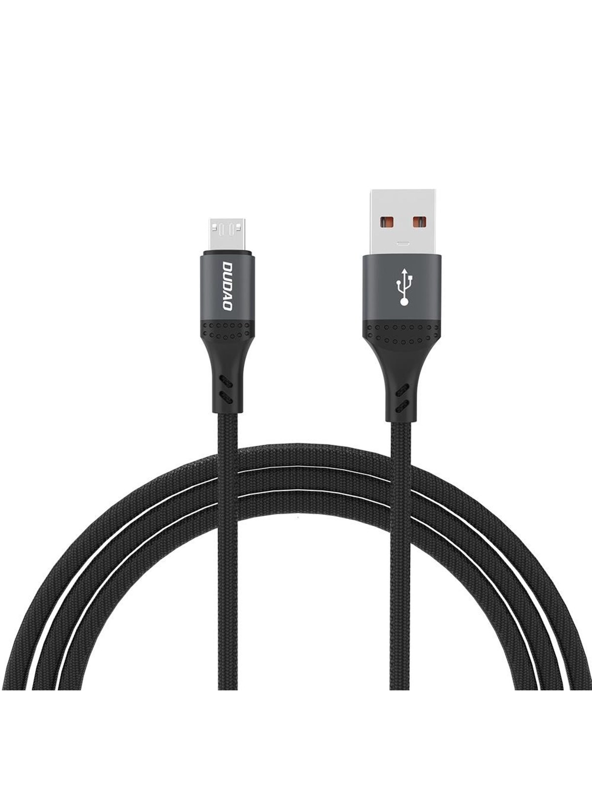 Dudao L3SM USB-A - MicroUSB 3A 1.2m Braided Cable - Black, Usb Kabel