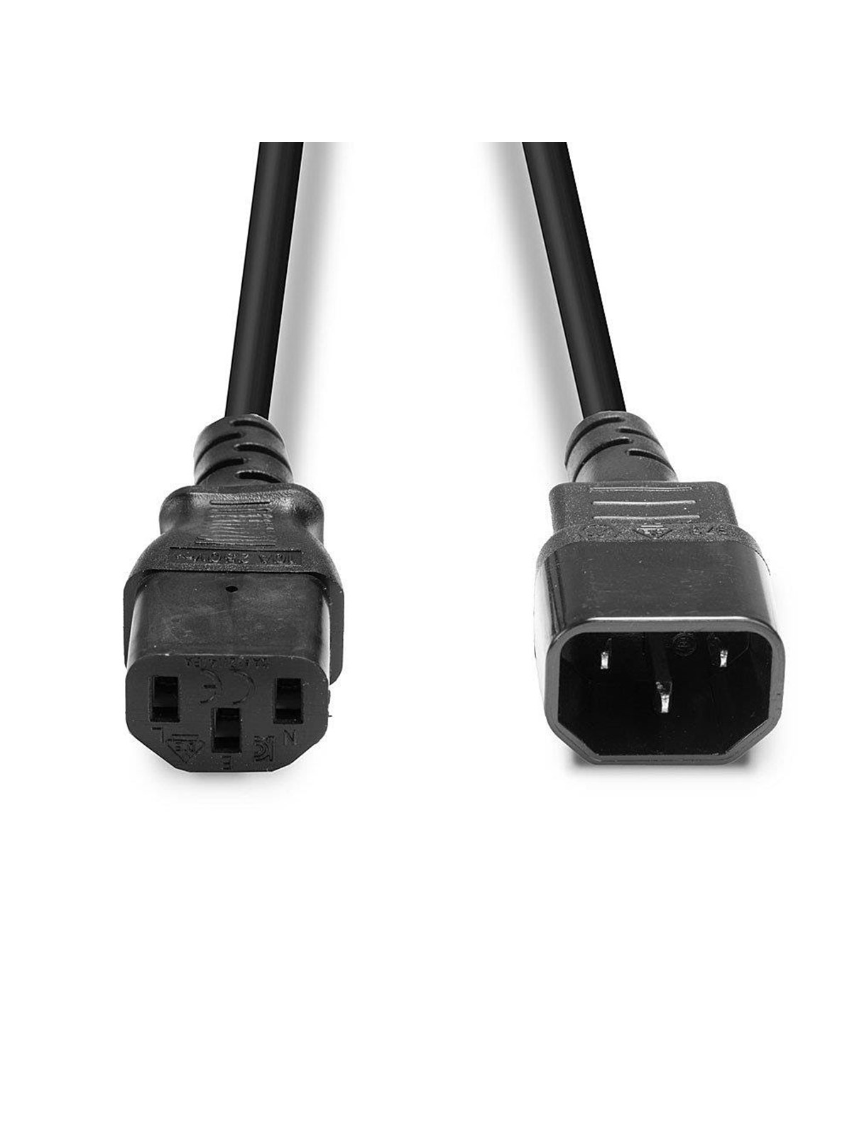 Lindy C14 to C13 Mains Extension Cable Black - 1m, Strømkabel