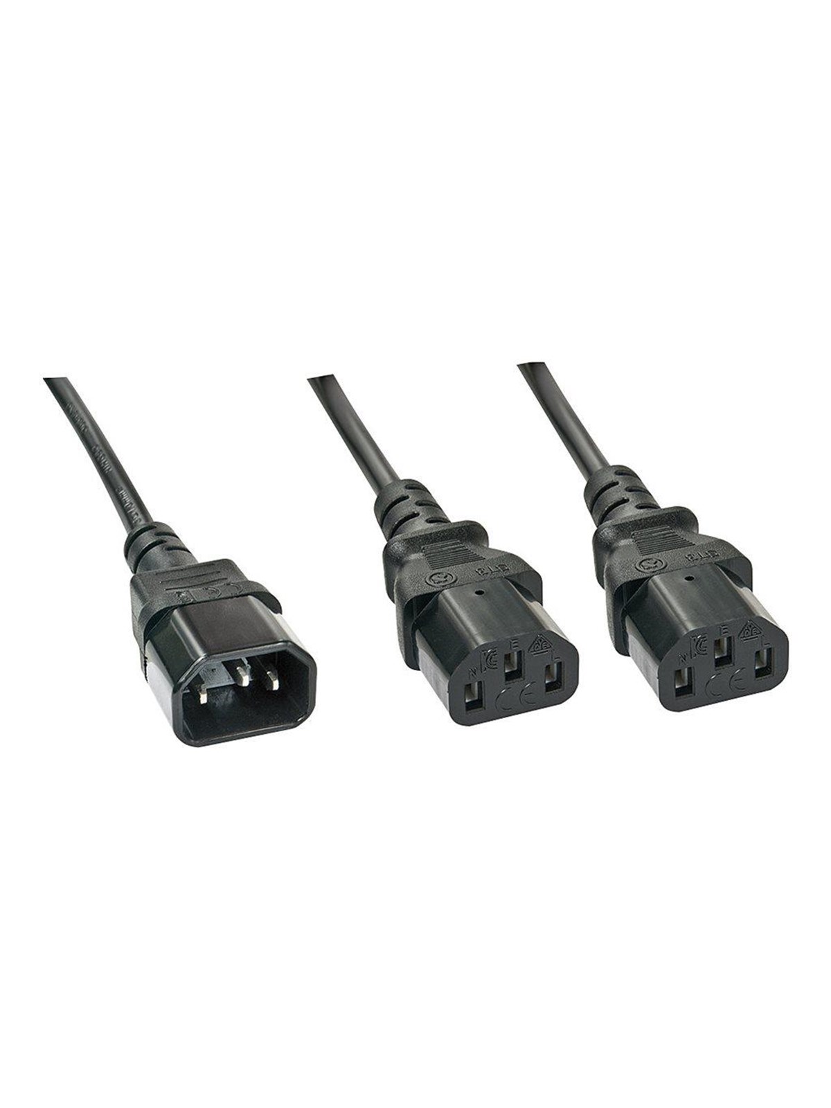 Lindy - power splitter - IEC 60320 C14 to power IEC 60320 C13 - 1 m, Strømkabel