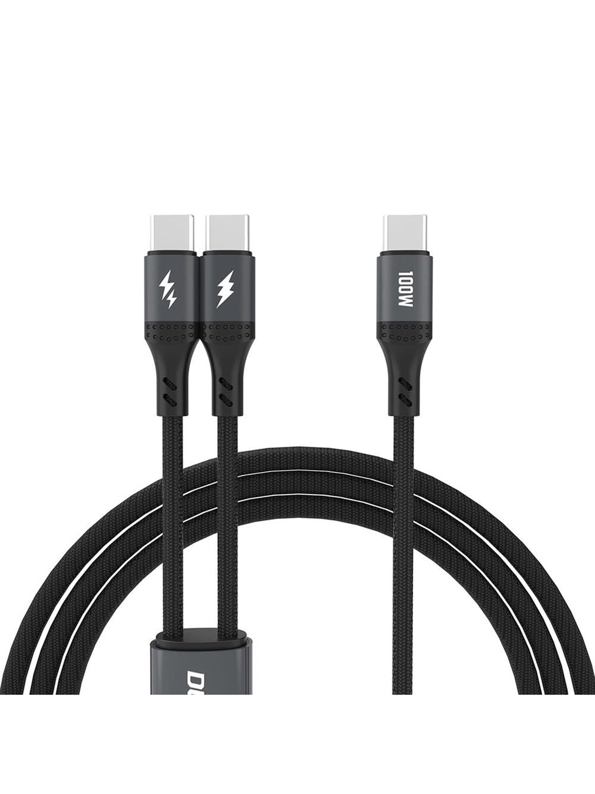 Dudao L3F 2in1 Cable 100W 1.2m 2 x USB-C - Black, Usb Kabel