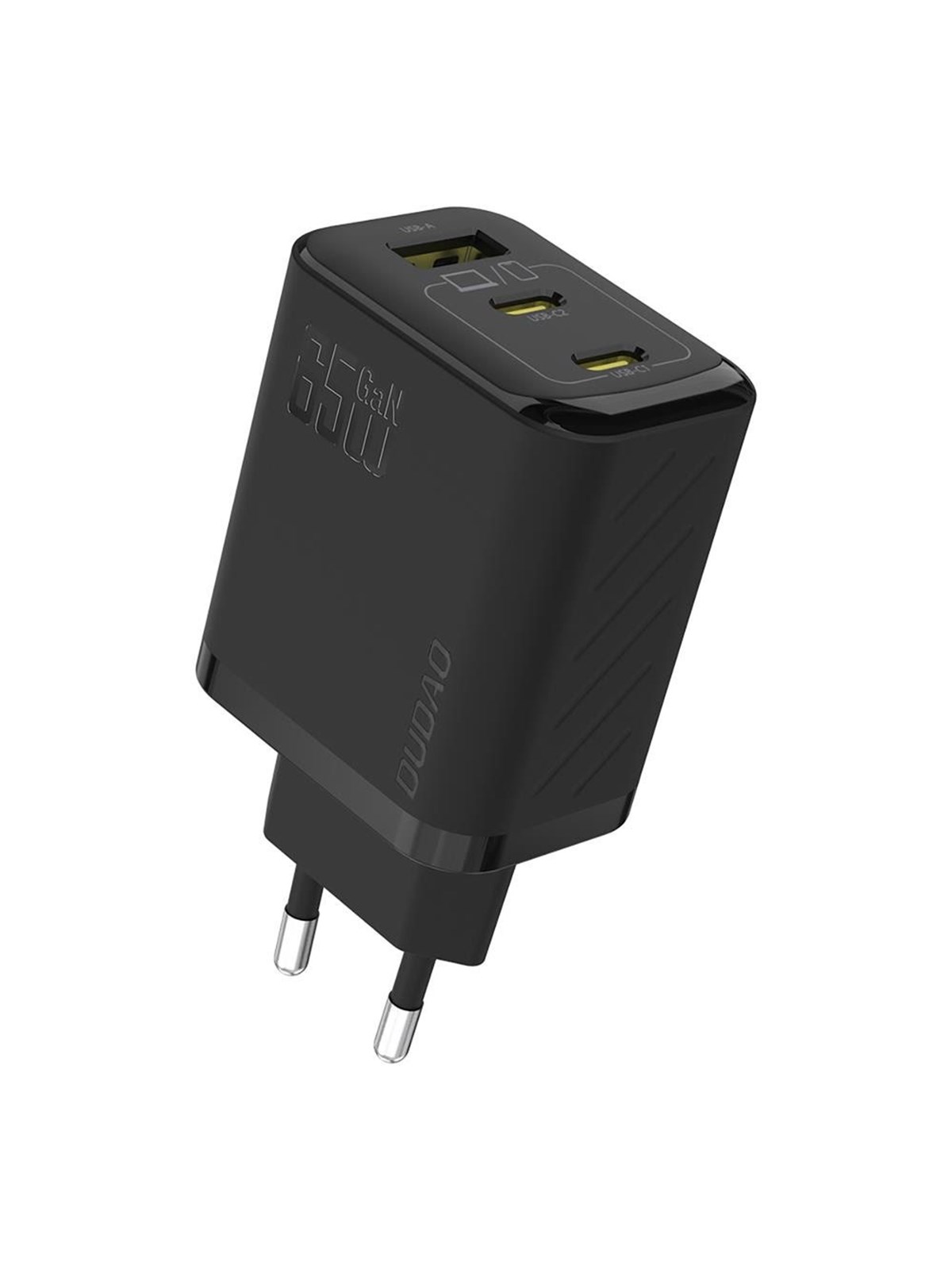 Dudao A29 65W GaN Wall Charger 2 x USB-C + 1 x USB-A - Black, Mobil Oplader