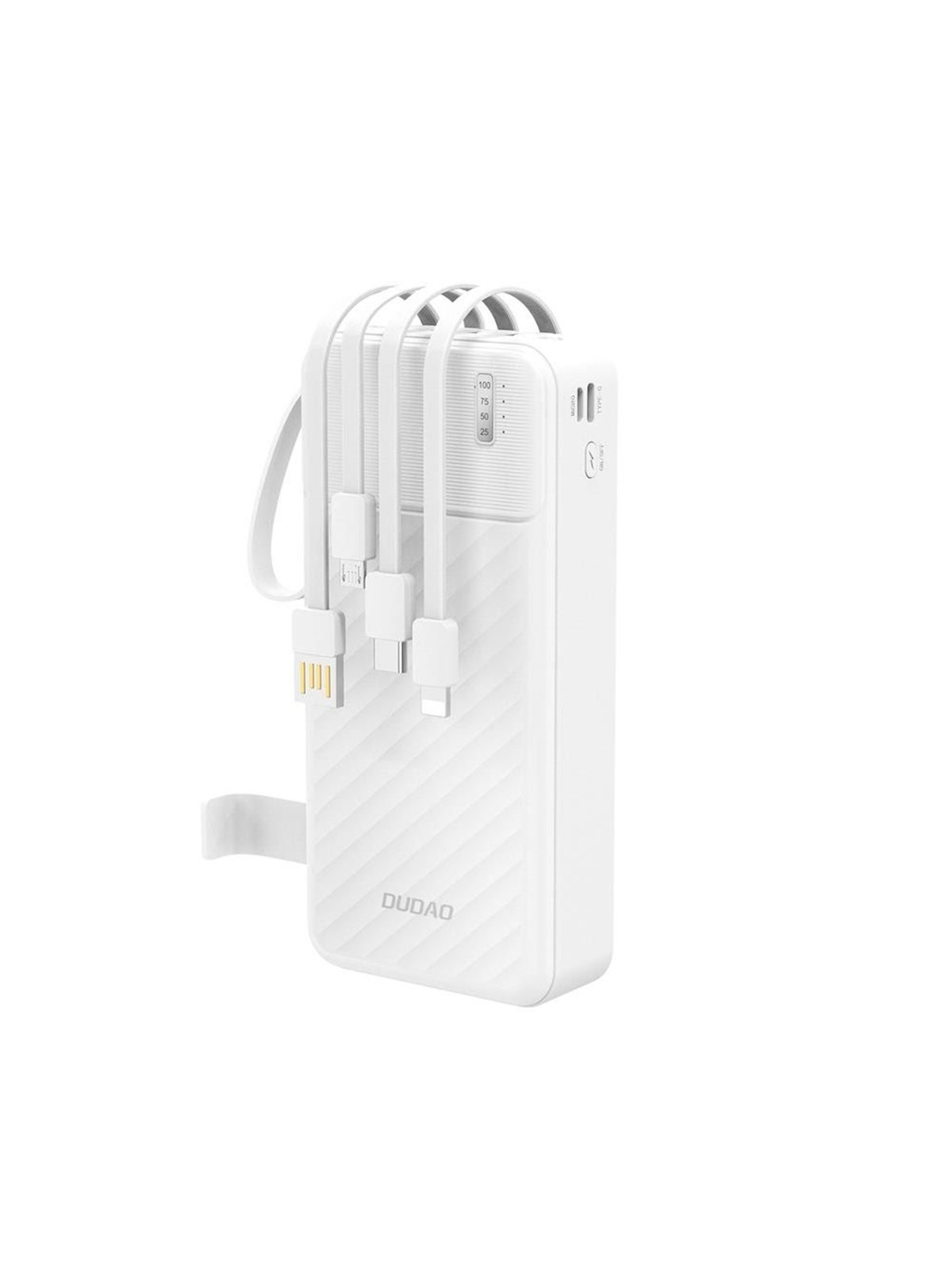 Dudao K11 Pro 20000mAh Powerbank with Built-in Cables - White Powerbank - Hvid - 20000 mAh