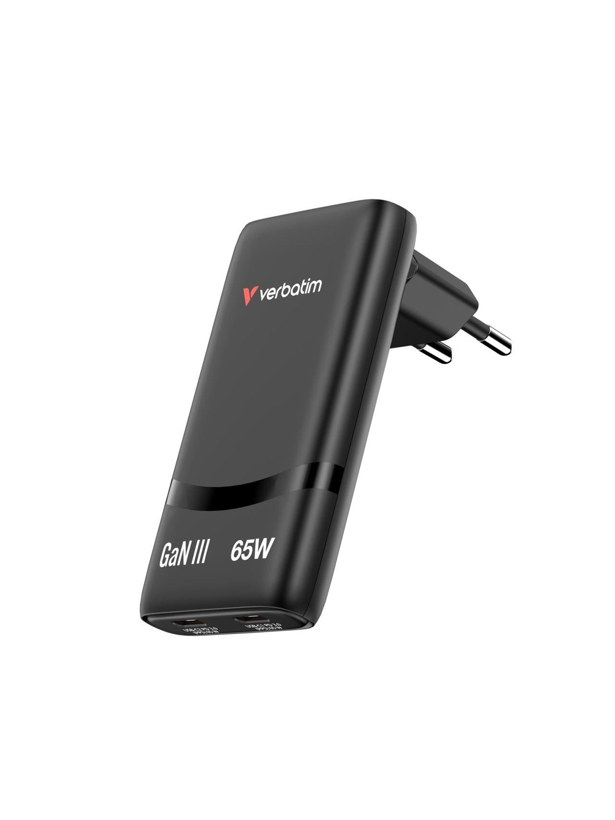 Verbatim Fold 'n' Go GaN Charger 65W EU plug Black, Mobil Oplader