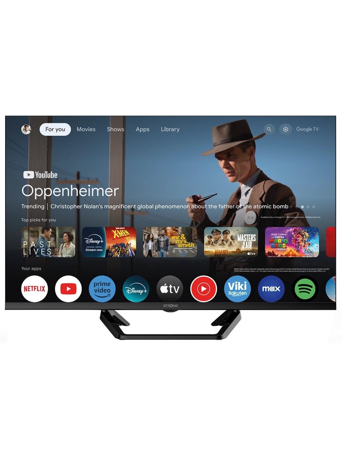 Strong 32" Fladskærms TV LED 720p HD 12V GOOGLE TV Central Stand | HDR 10