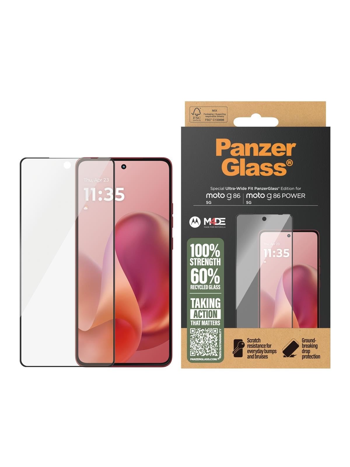 PanzerGlass Screen Protector Motorola moto g86 5G | moto g86 POWER 5G | Ultra-Wide Fit