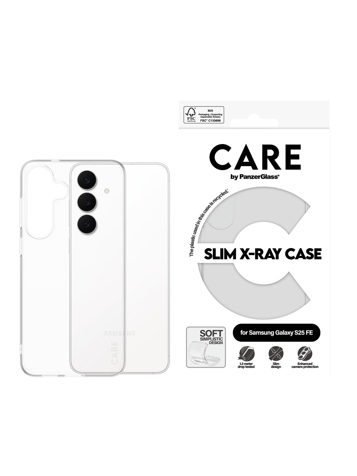 CARE by PanzerGlass X-Ray Case Samsung Galaxy S25 FE 5G, Mobilcover